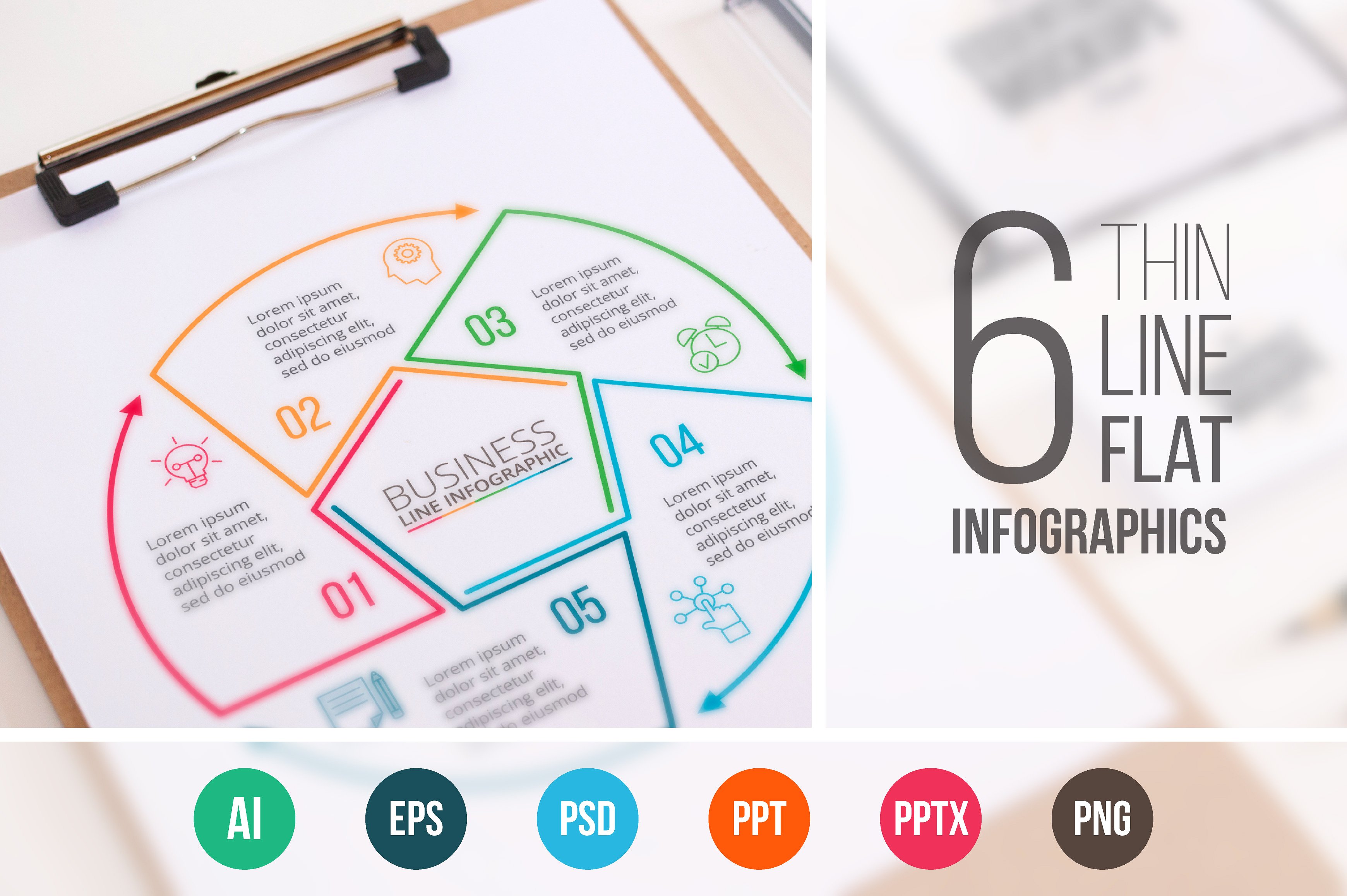 Linear elements for infographi