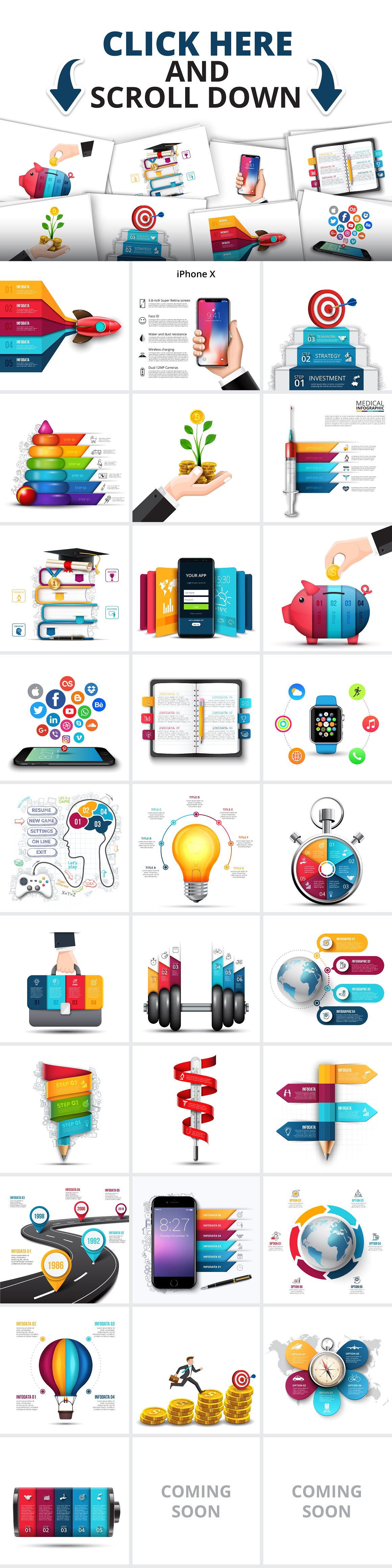 Realistic infographic template