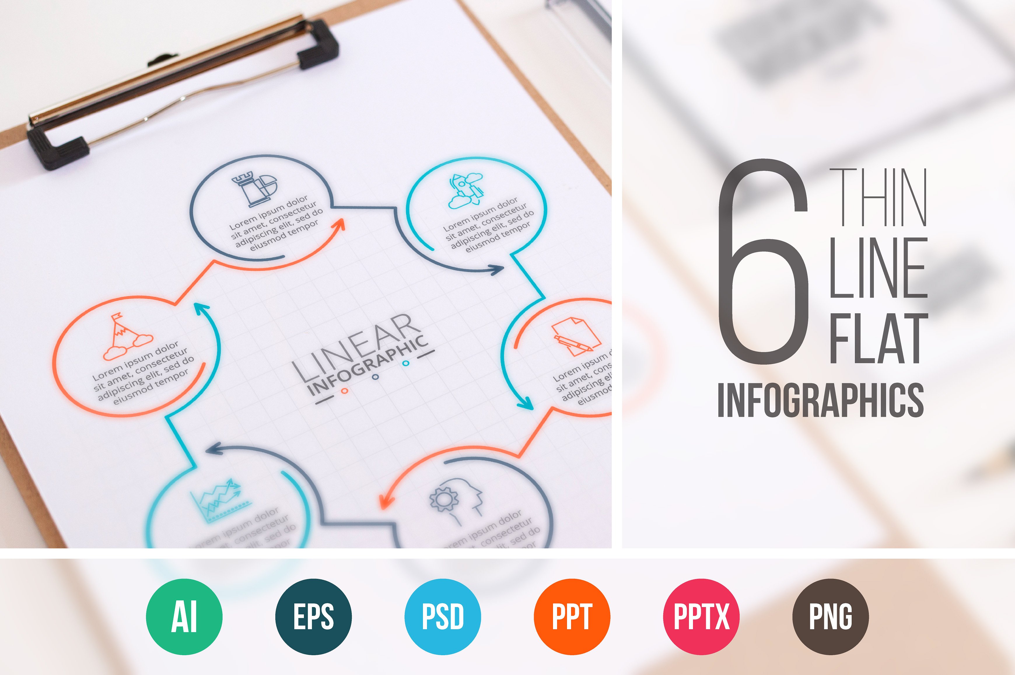 Linear elements for infographi