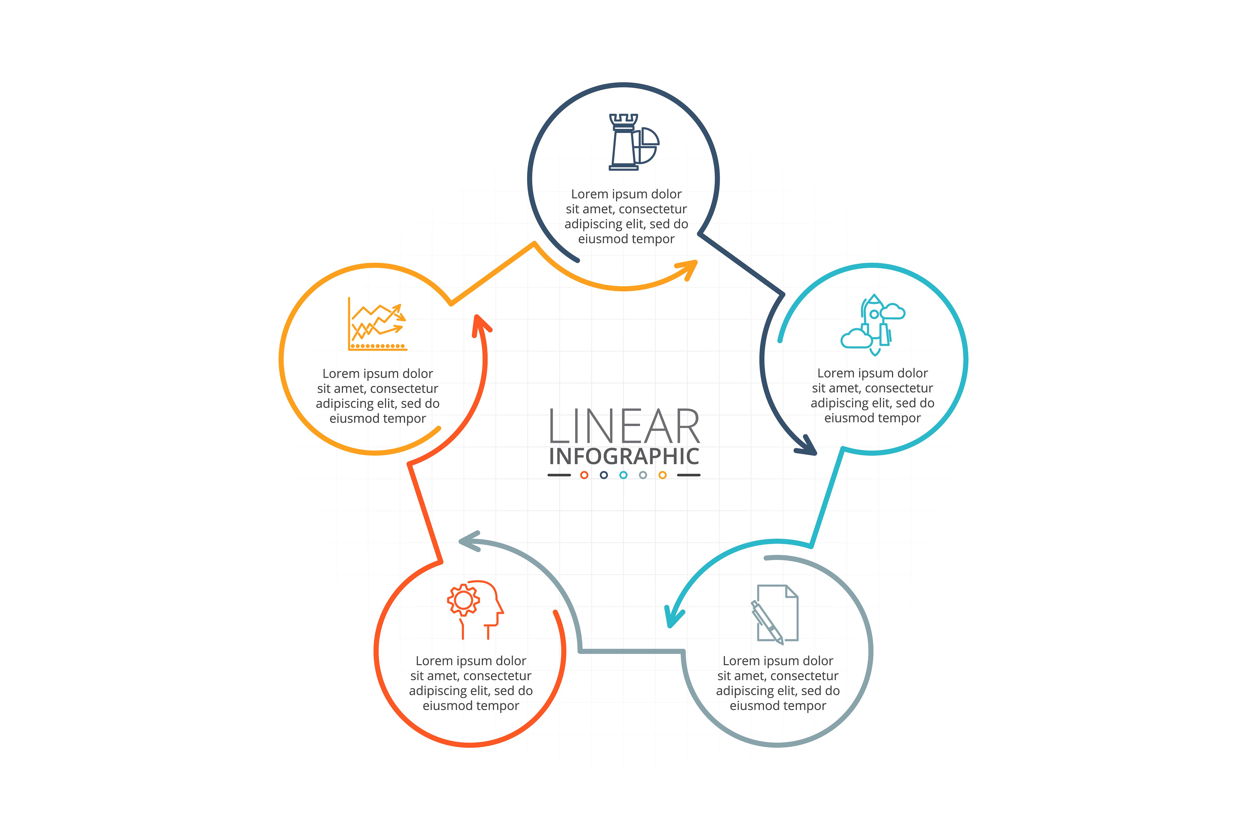 Linear elements for infographi