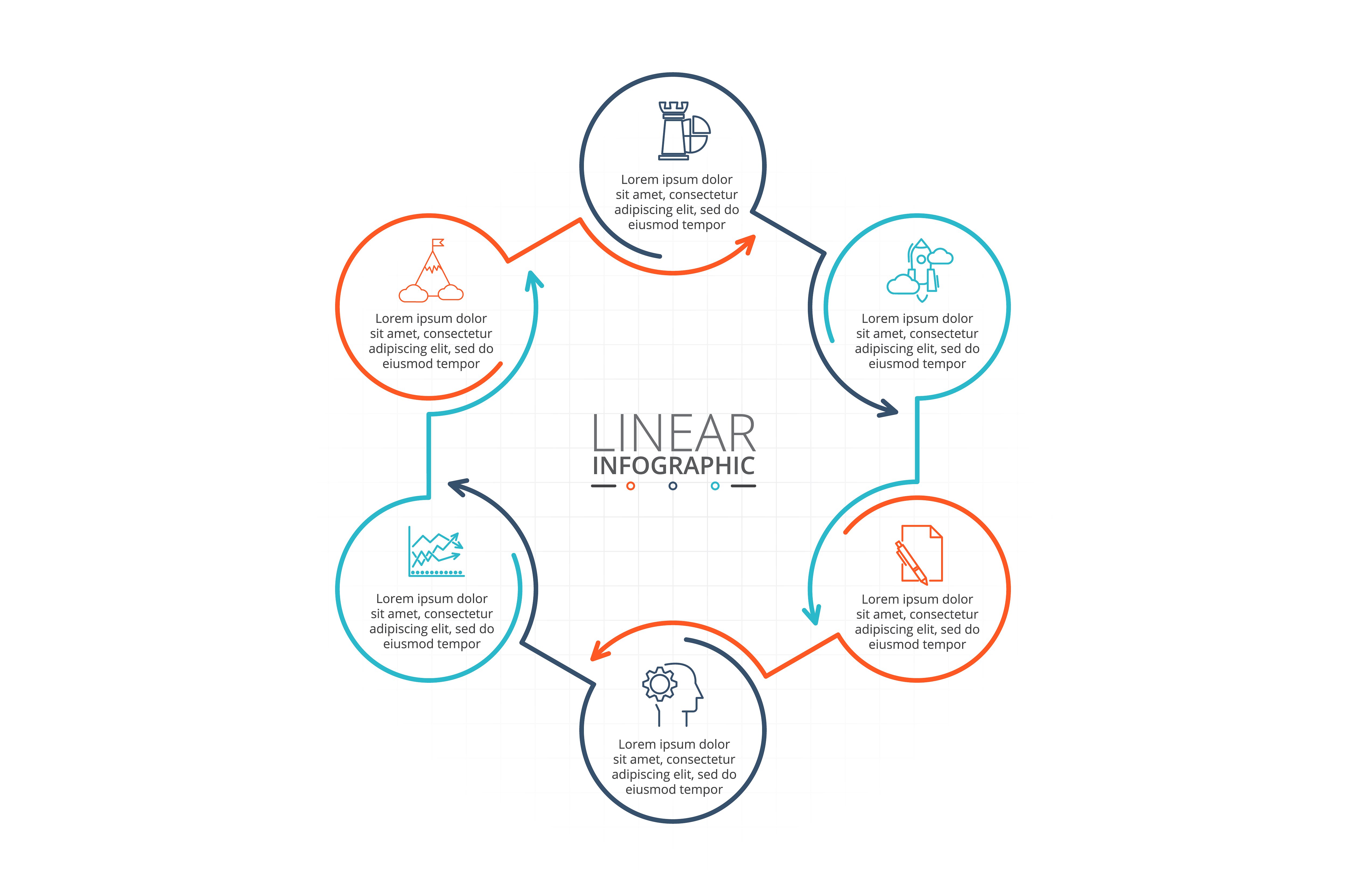 Linear elements for infographi