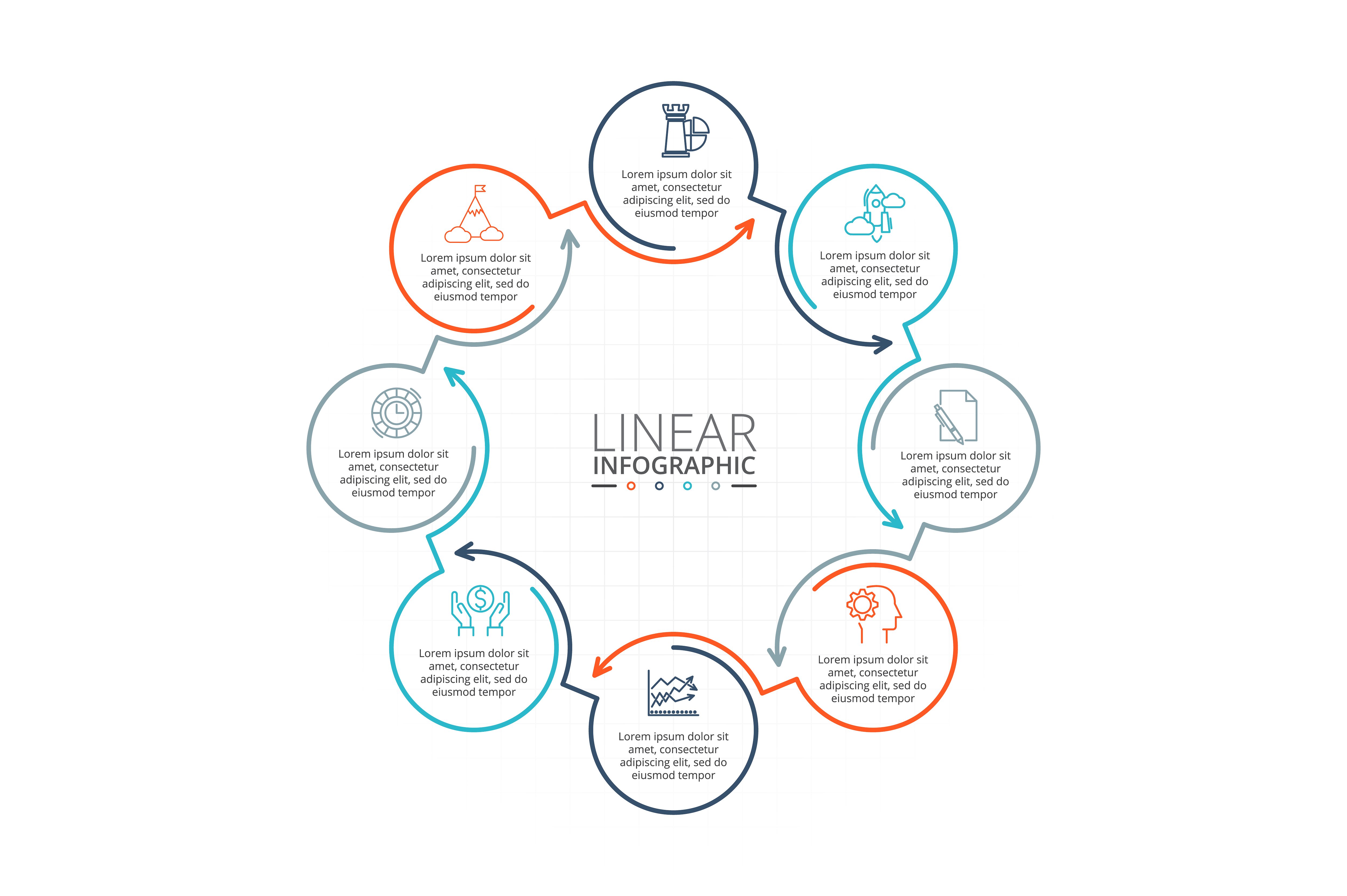 Linear elements for infographi