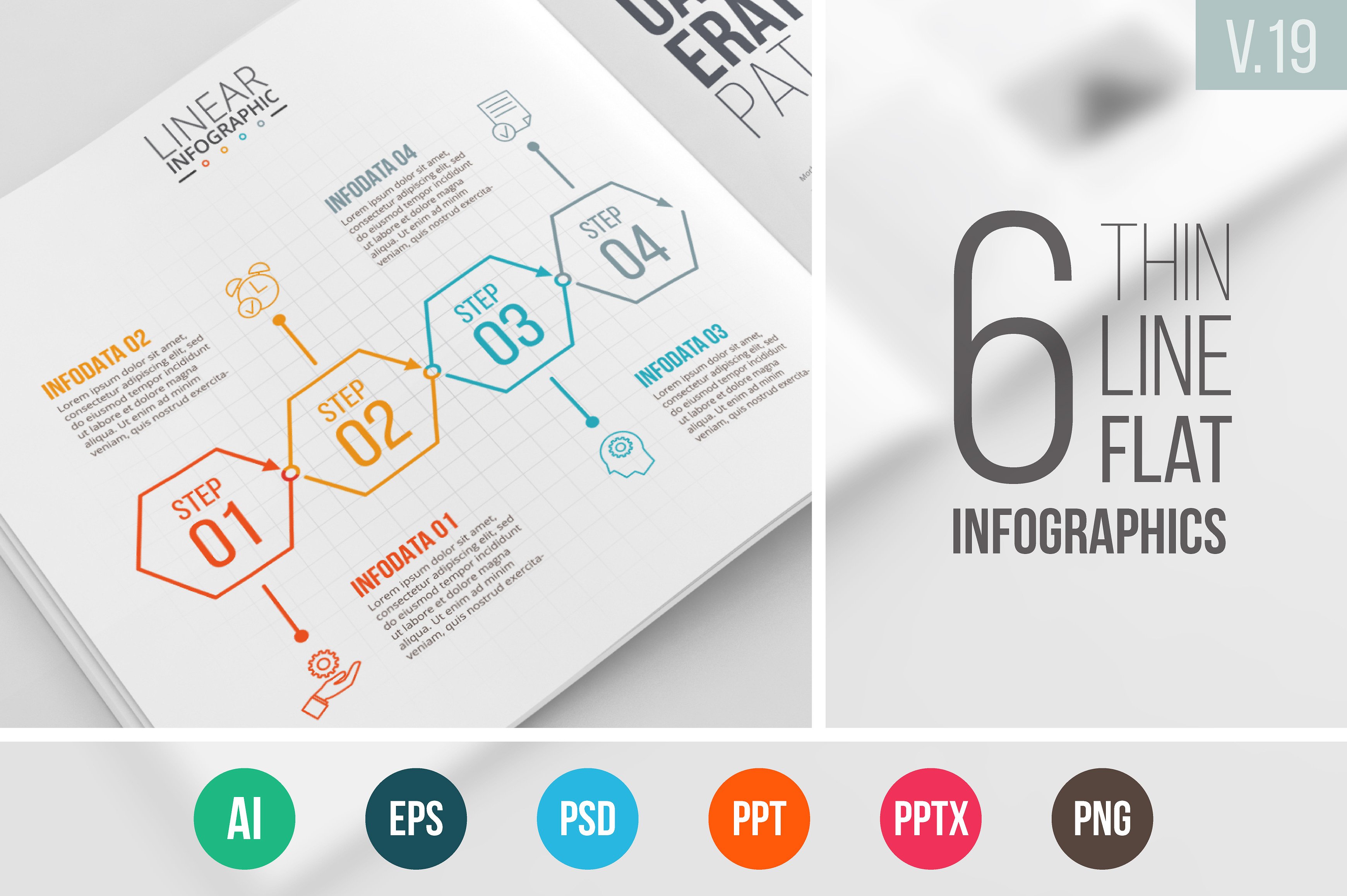 Linear elements for infographi