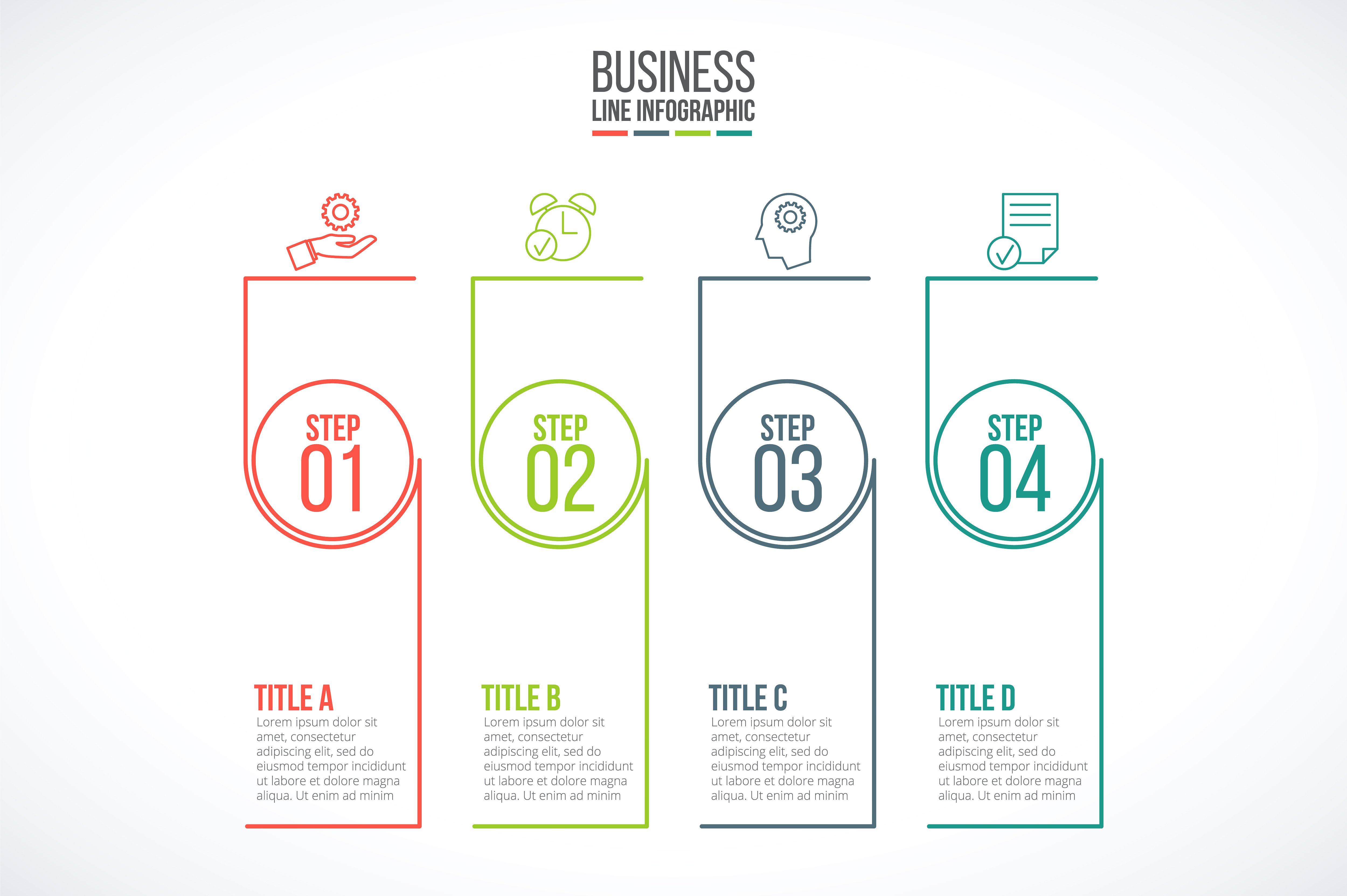 Line flat elements for infogra