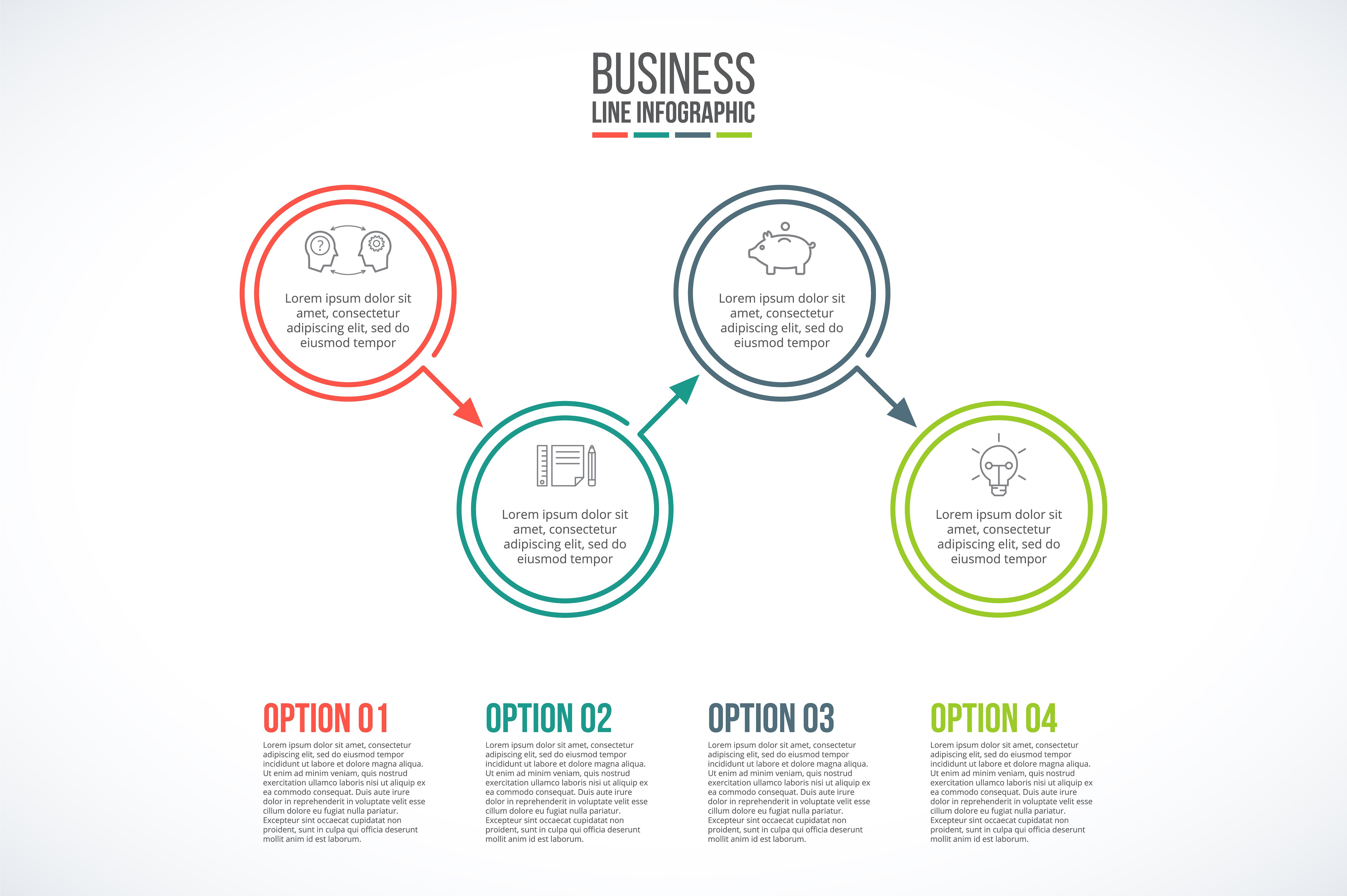 Line flat elements for infogra