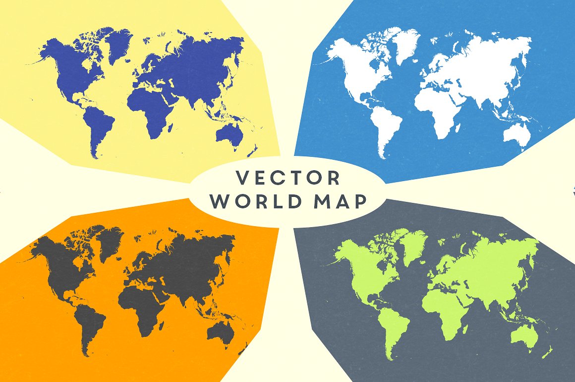 世界地图设计素材Vector World Map #1081