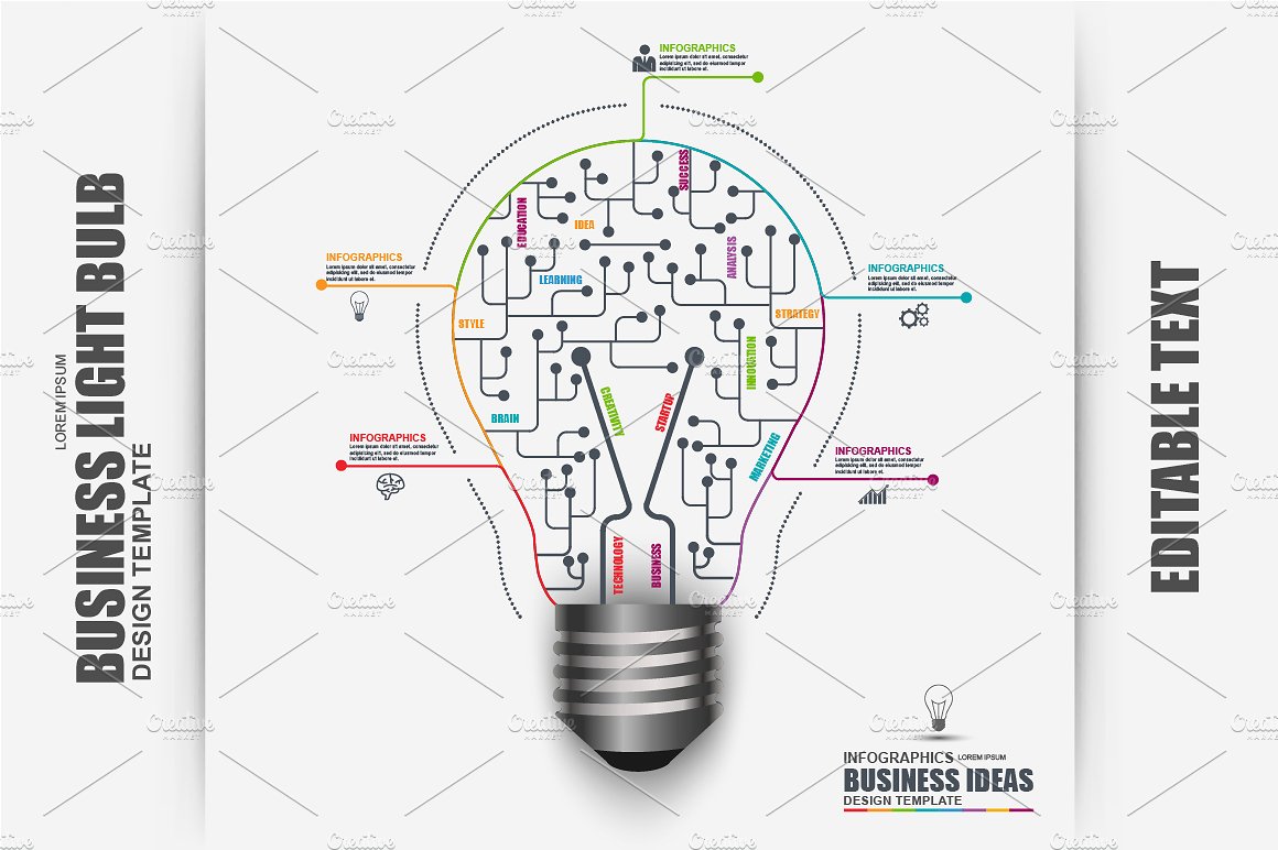 Business Light Bulb Infographi