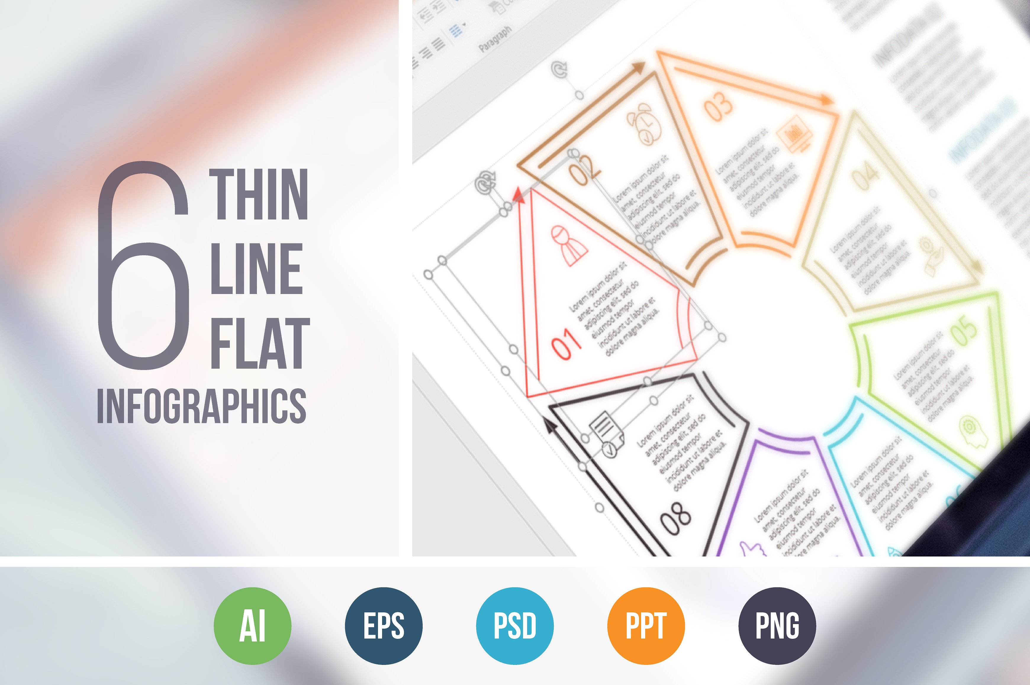 Line flat elements for infogra