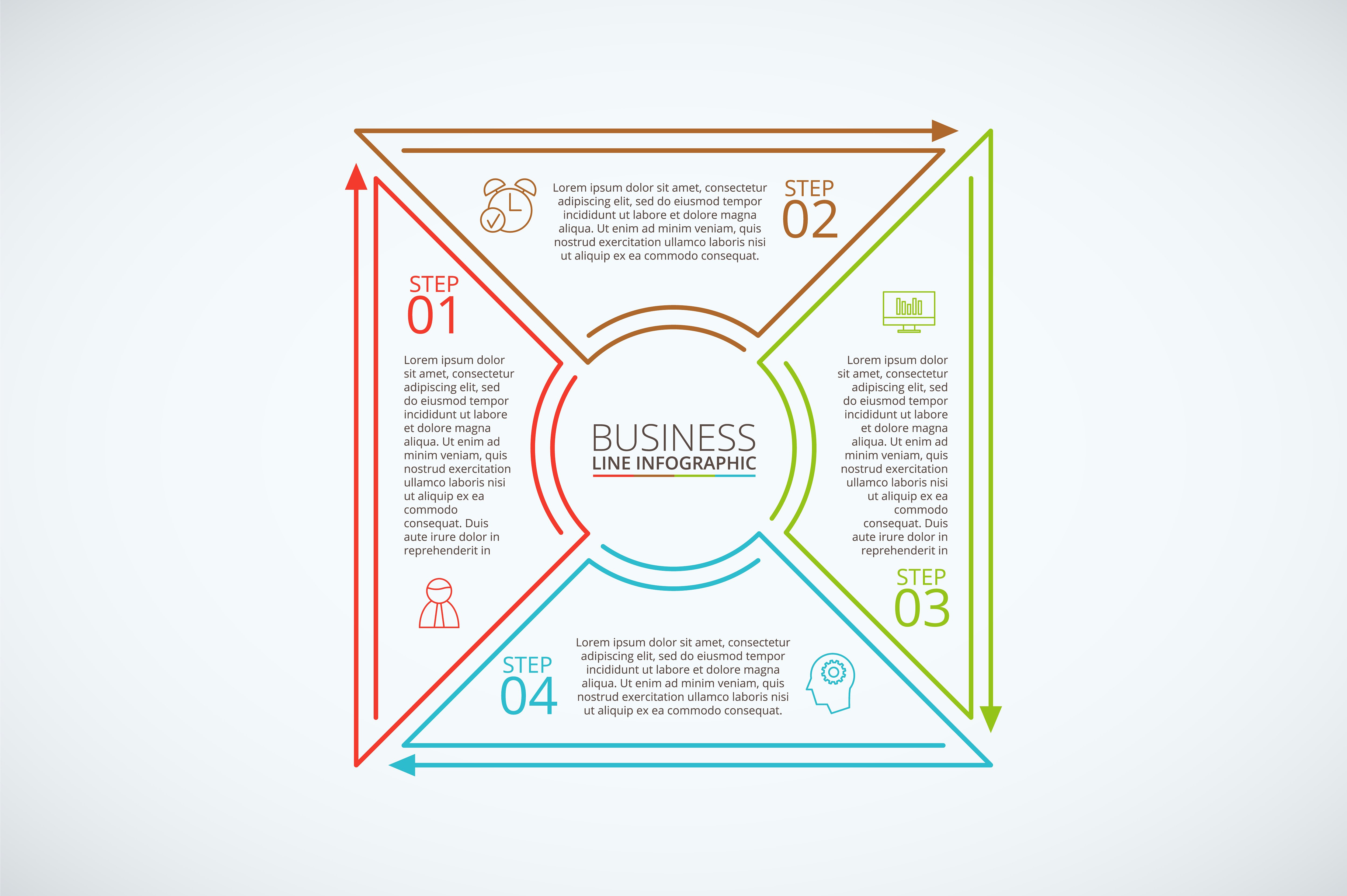 Line flat elements for infogra