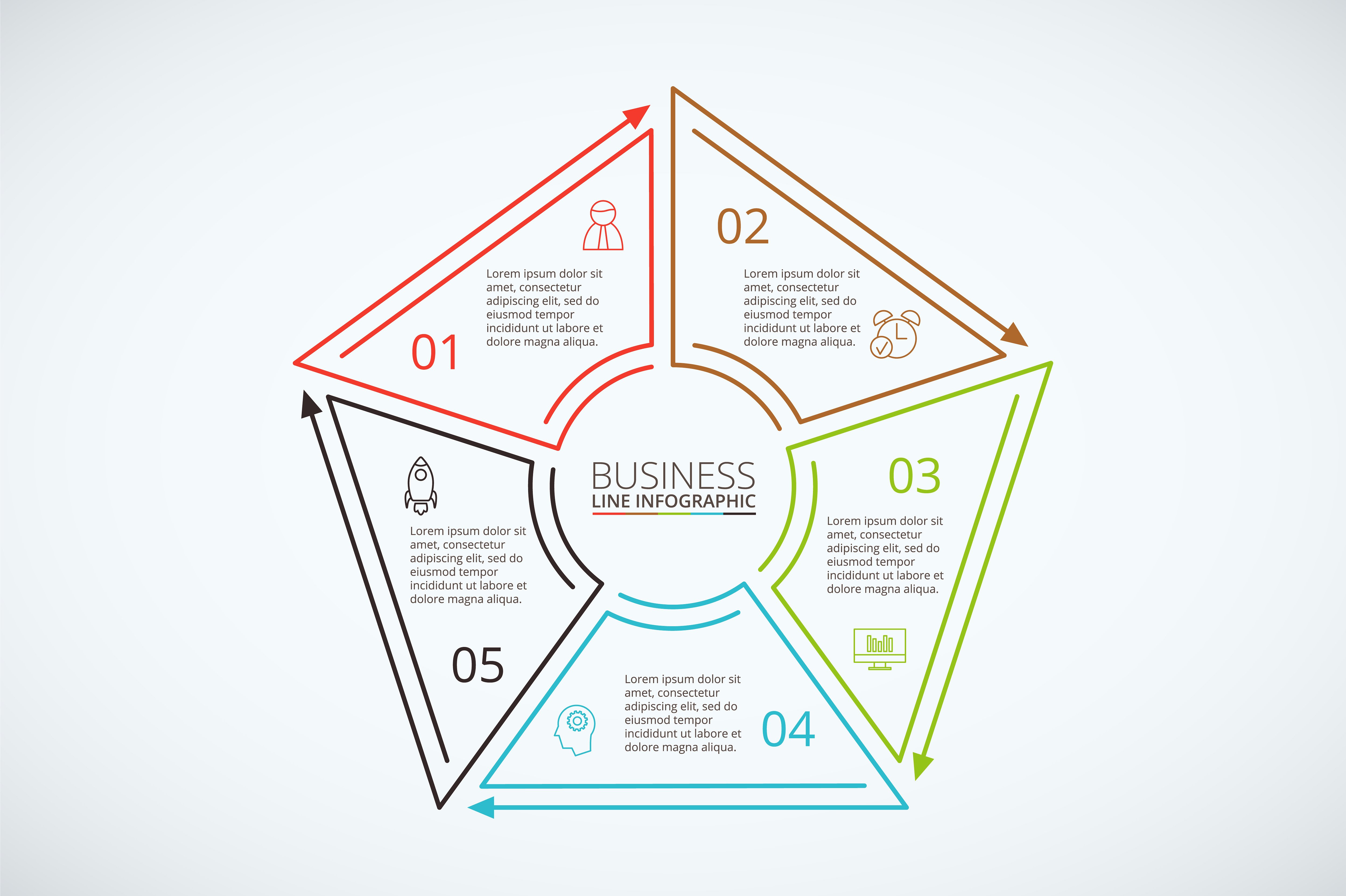 Line flat elements for infogra