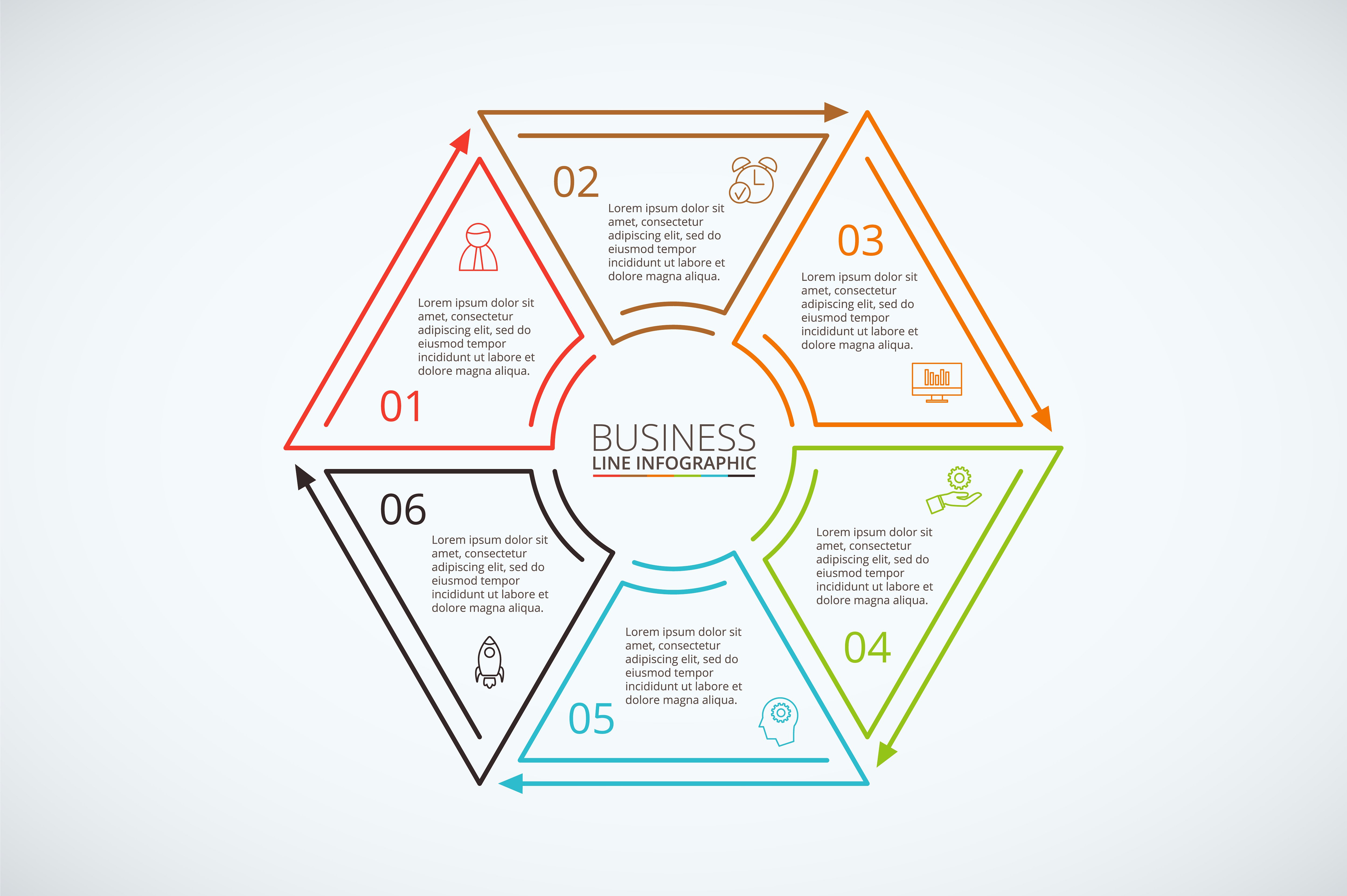 Line flat elements for infogra