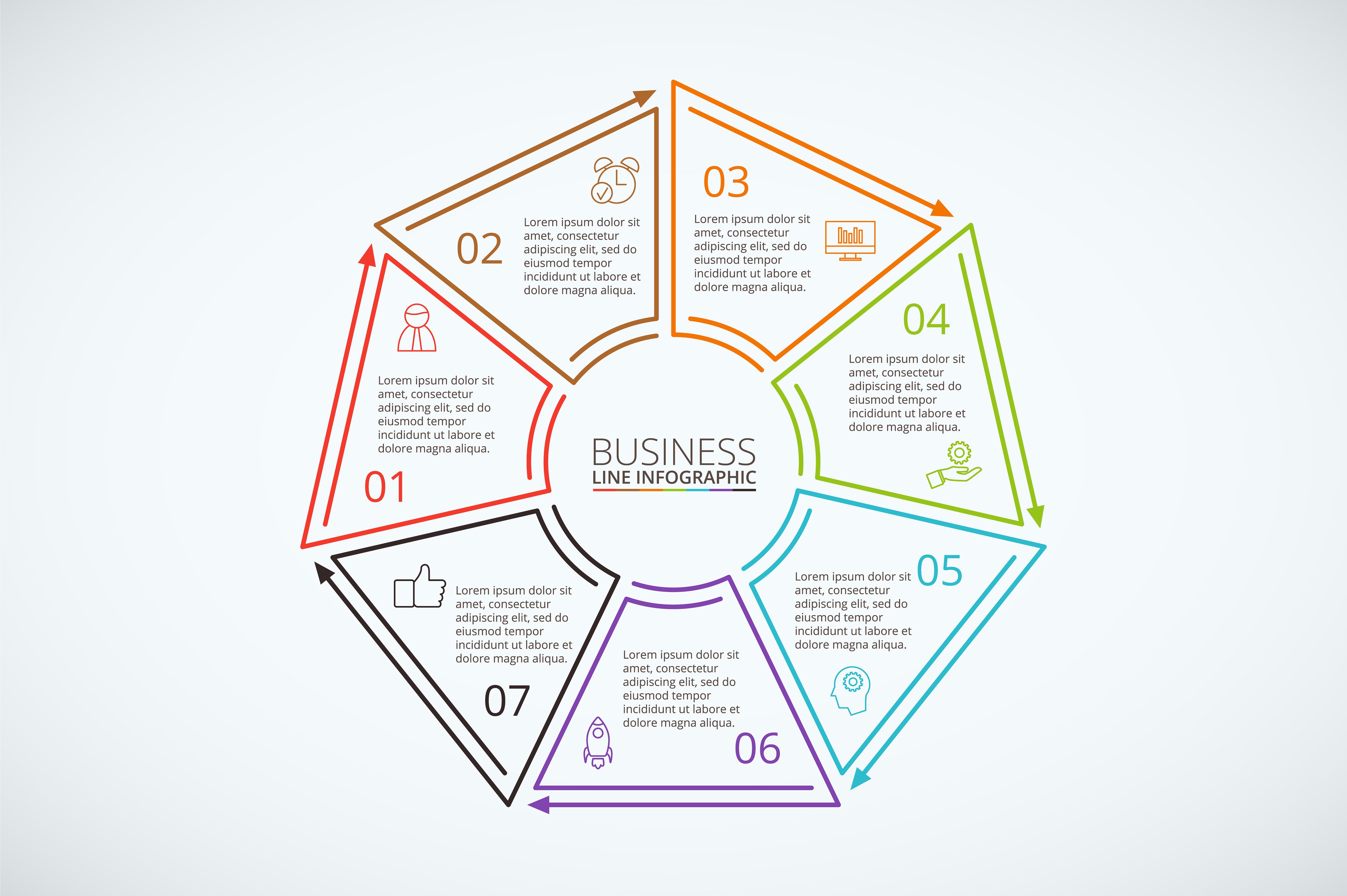 Line flat elements for infogra