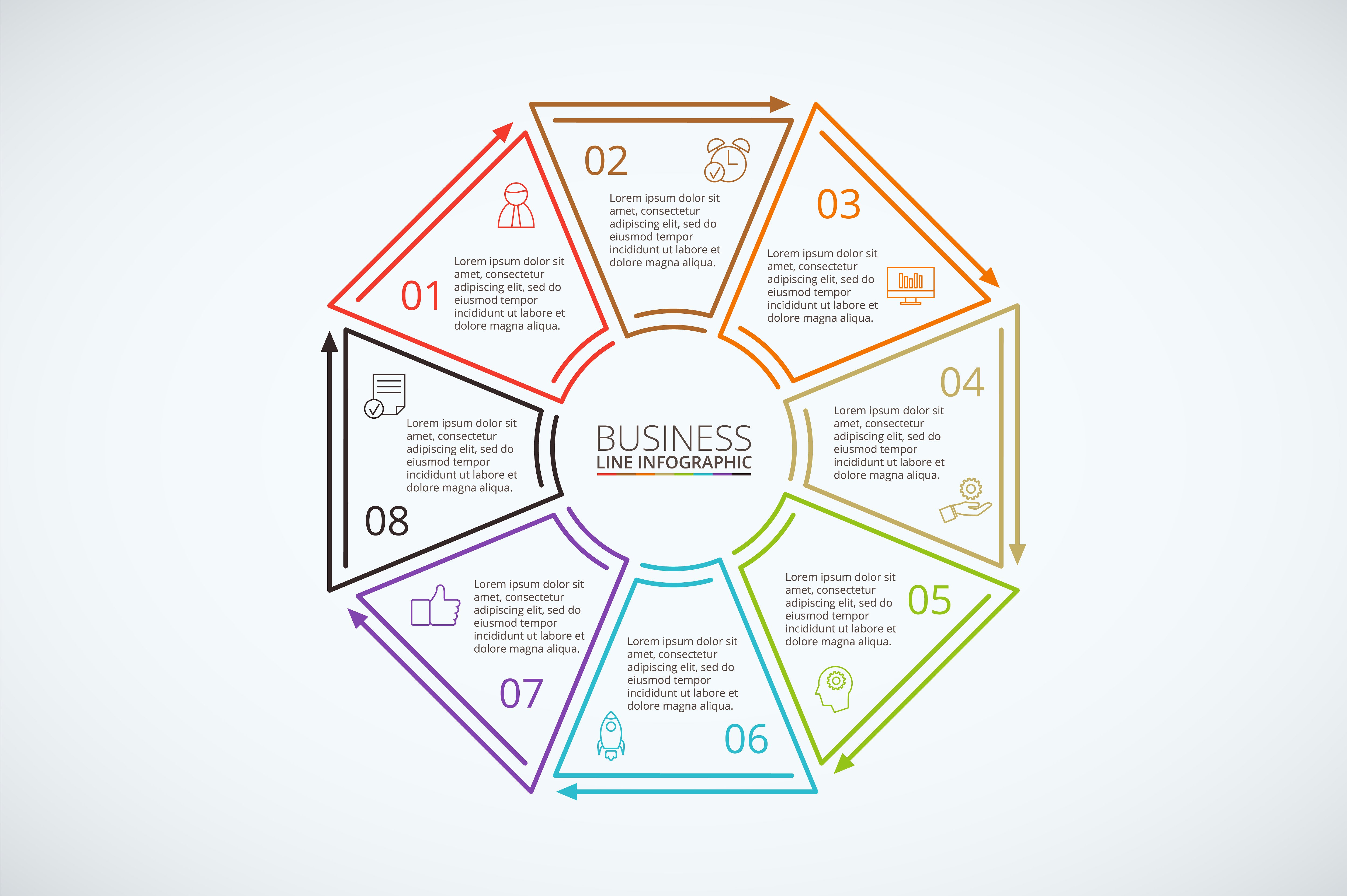 Line flat elements for infogra