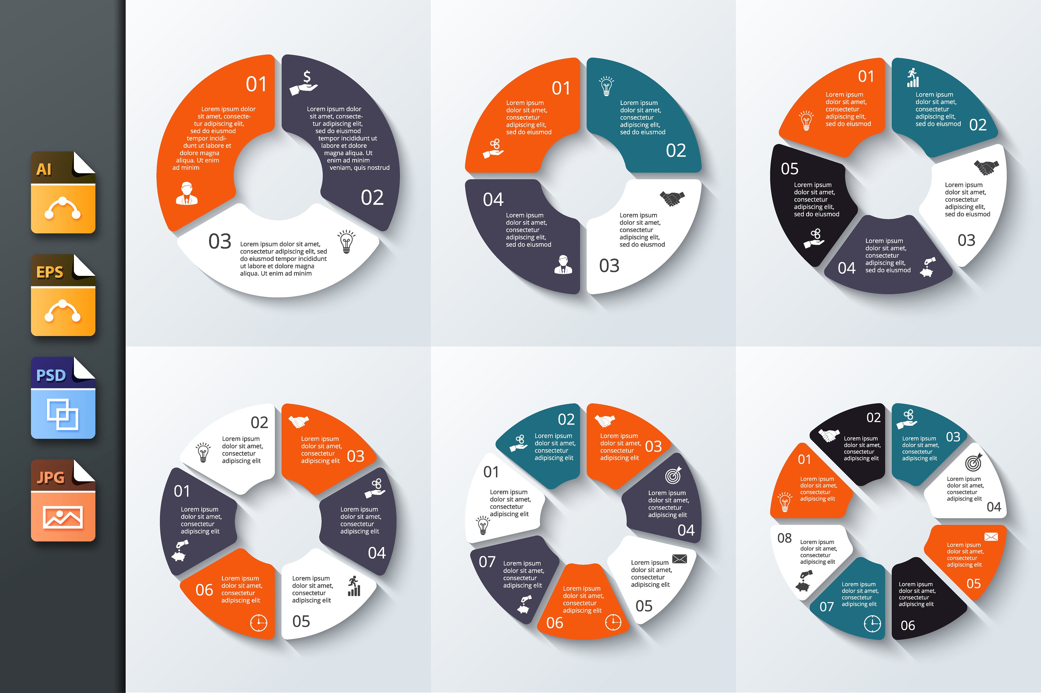 Infographics template set v.8