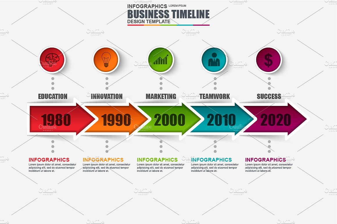 Infographic Business Arrow Tim