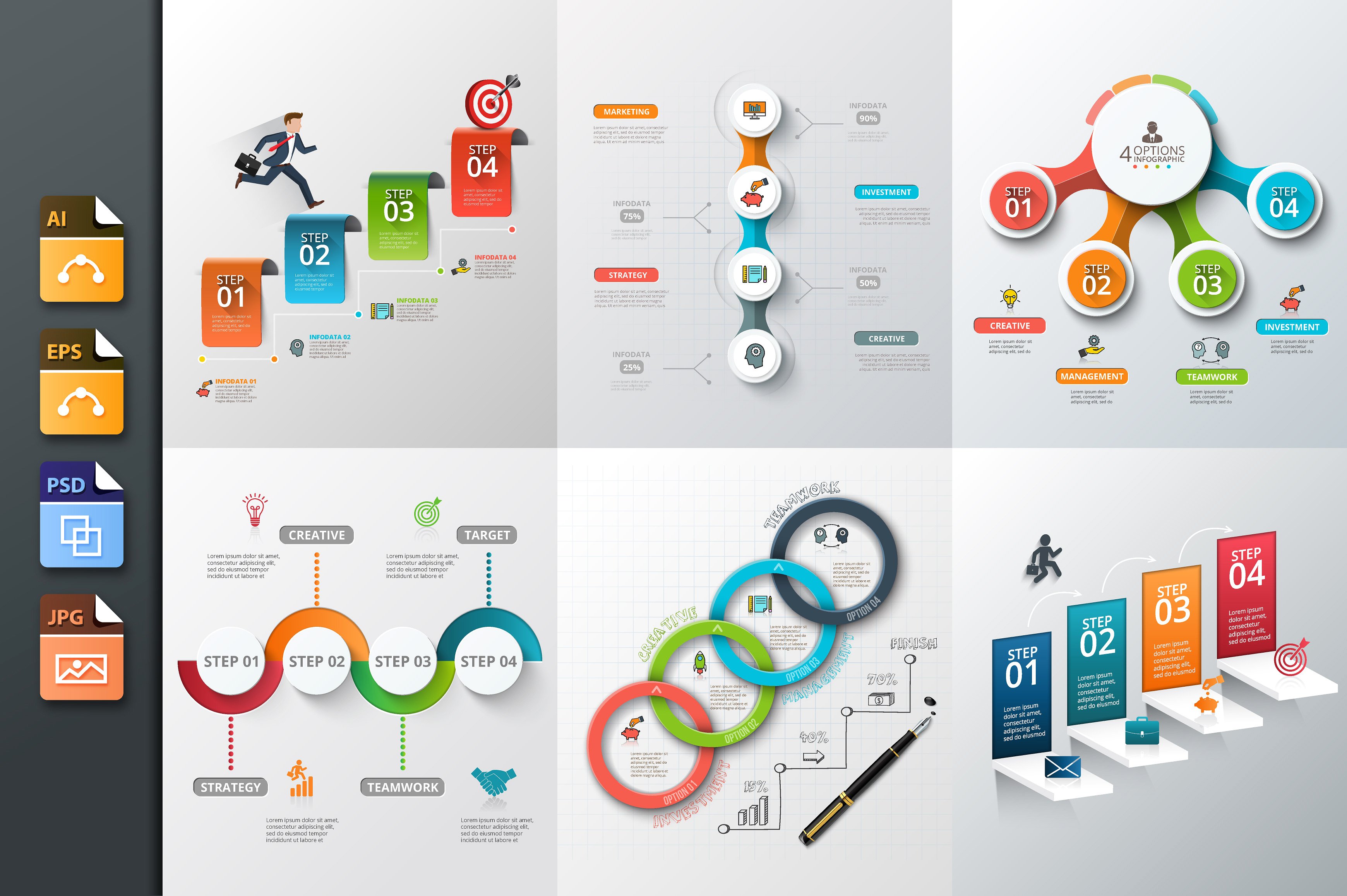 Diagrams for business infograp