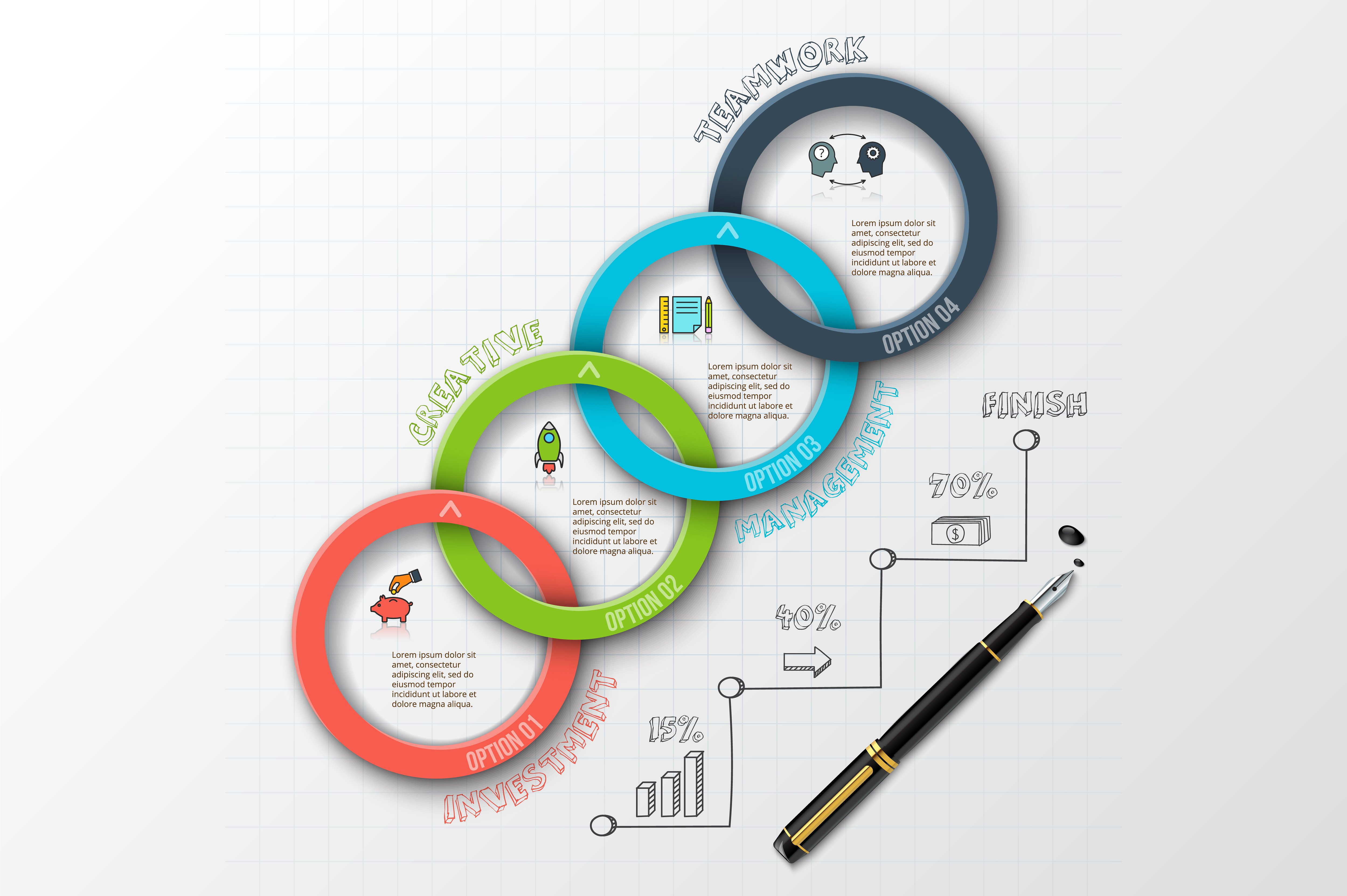 Diagrams for business infograp