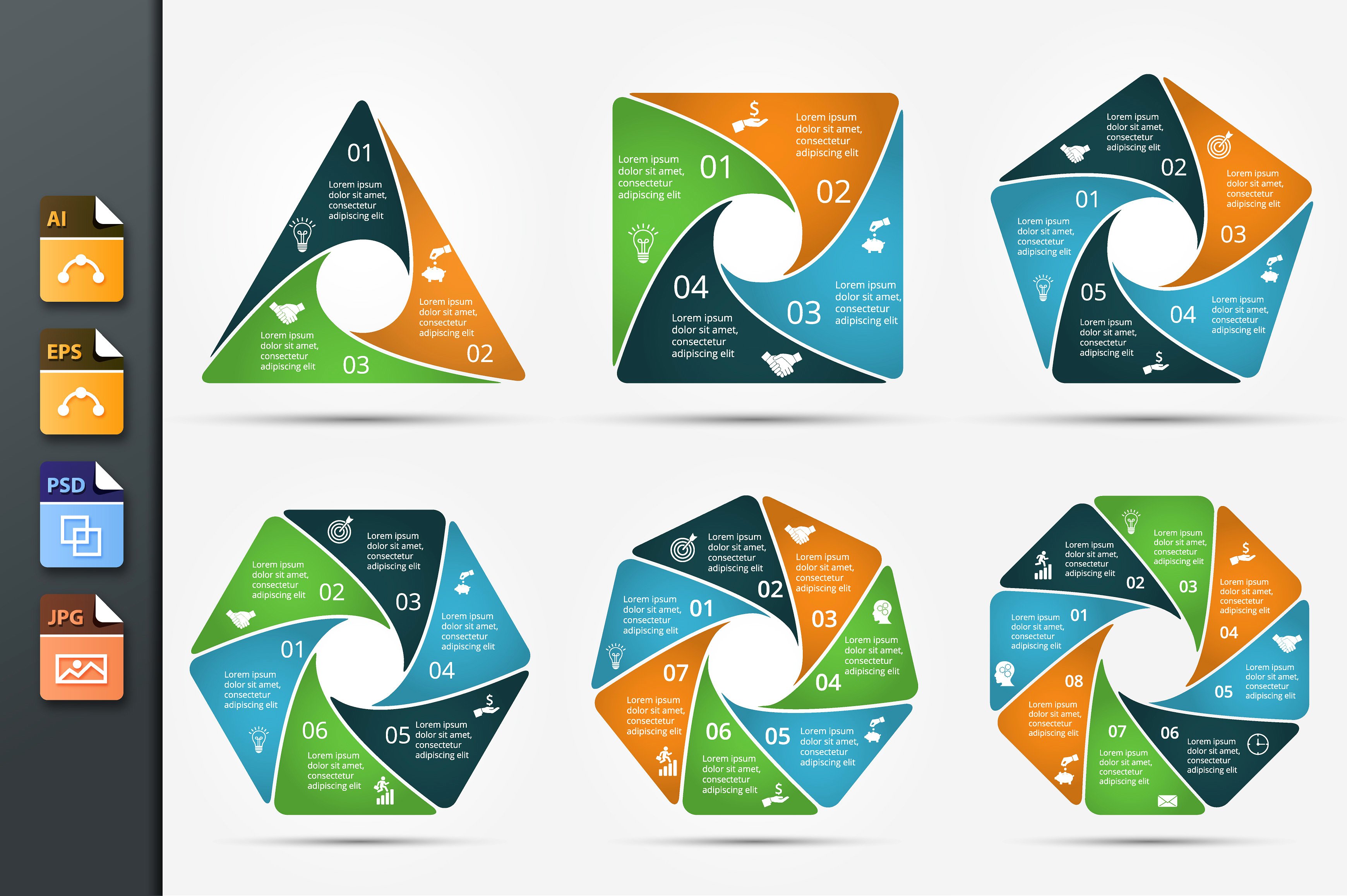 Infographics template set v.18