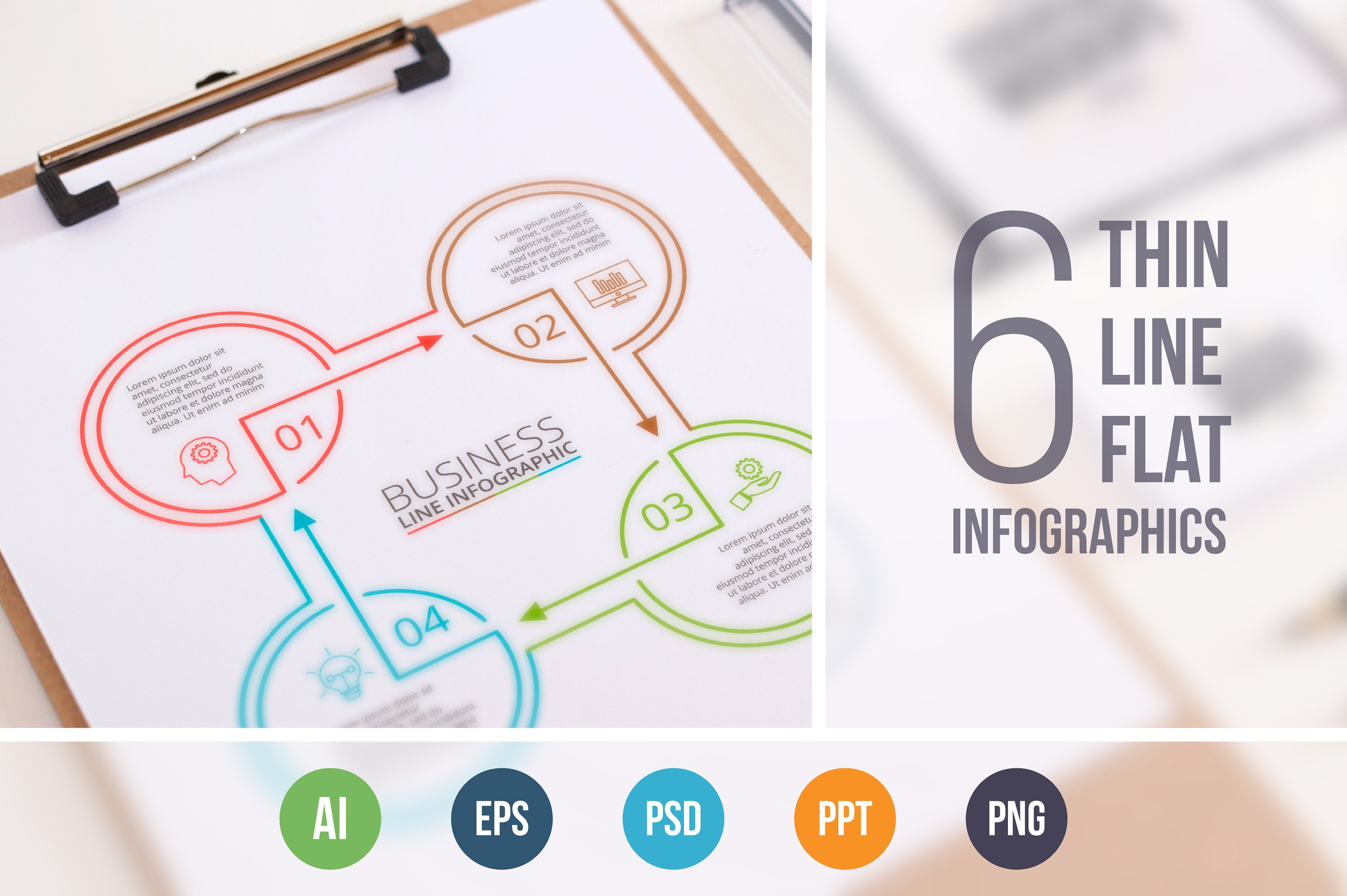 Line flat elements for infogra