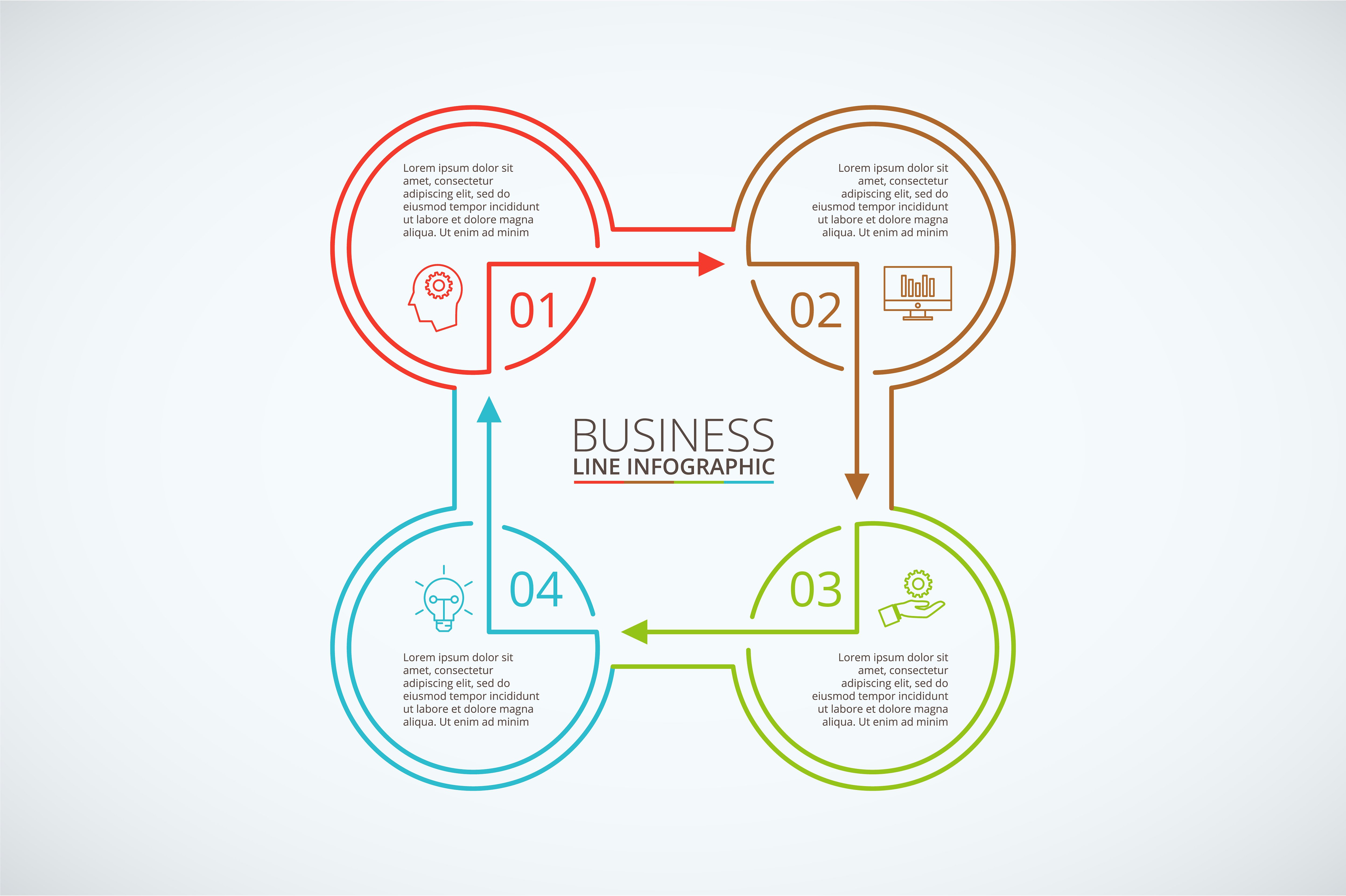 Line flat elements for infogra