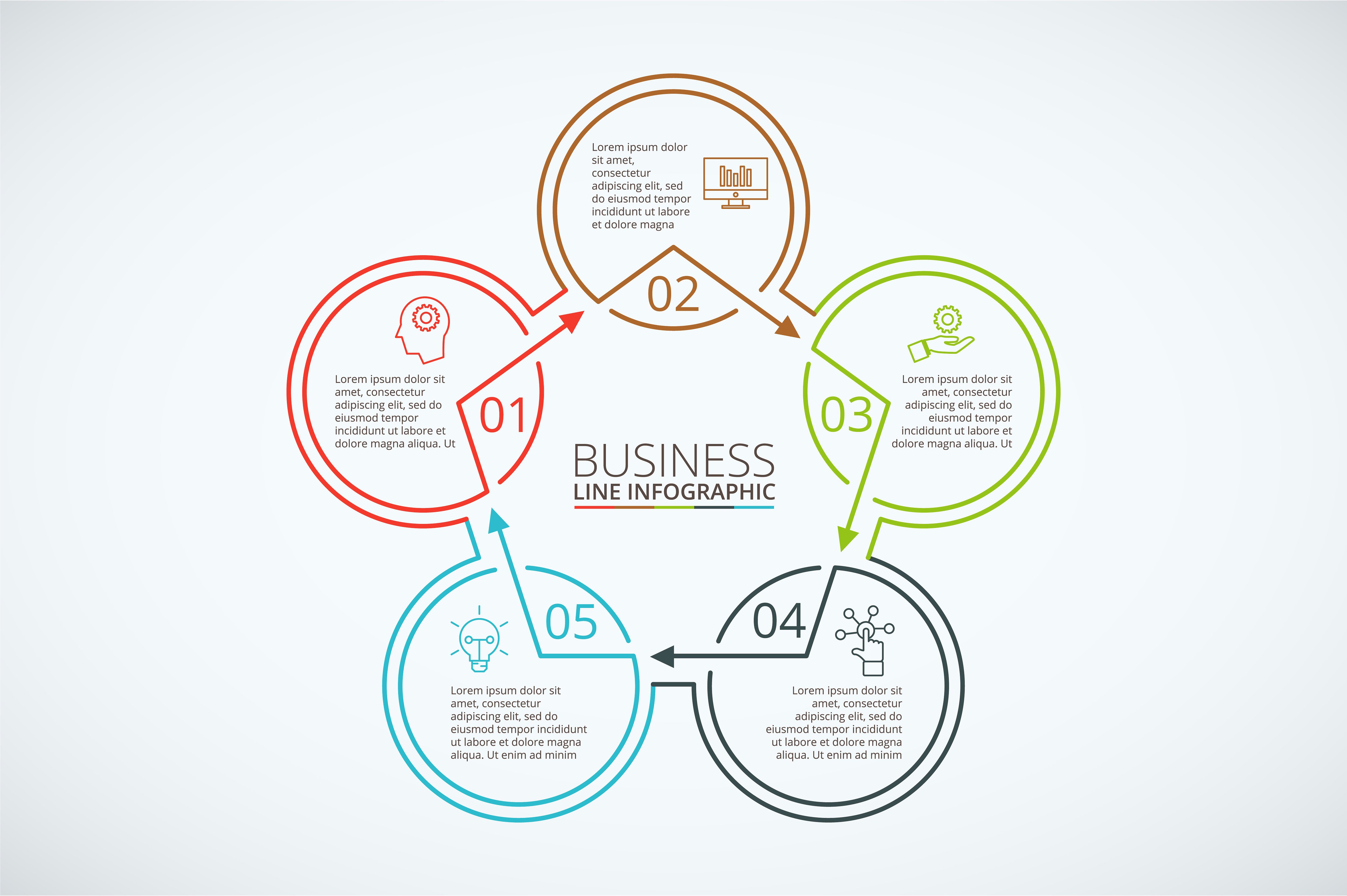 Line flat elements for infogra