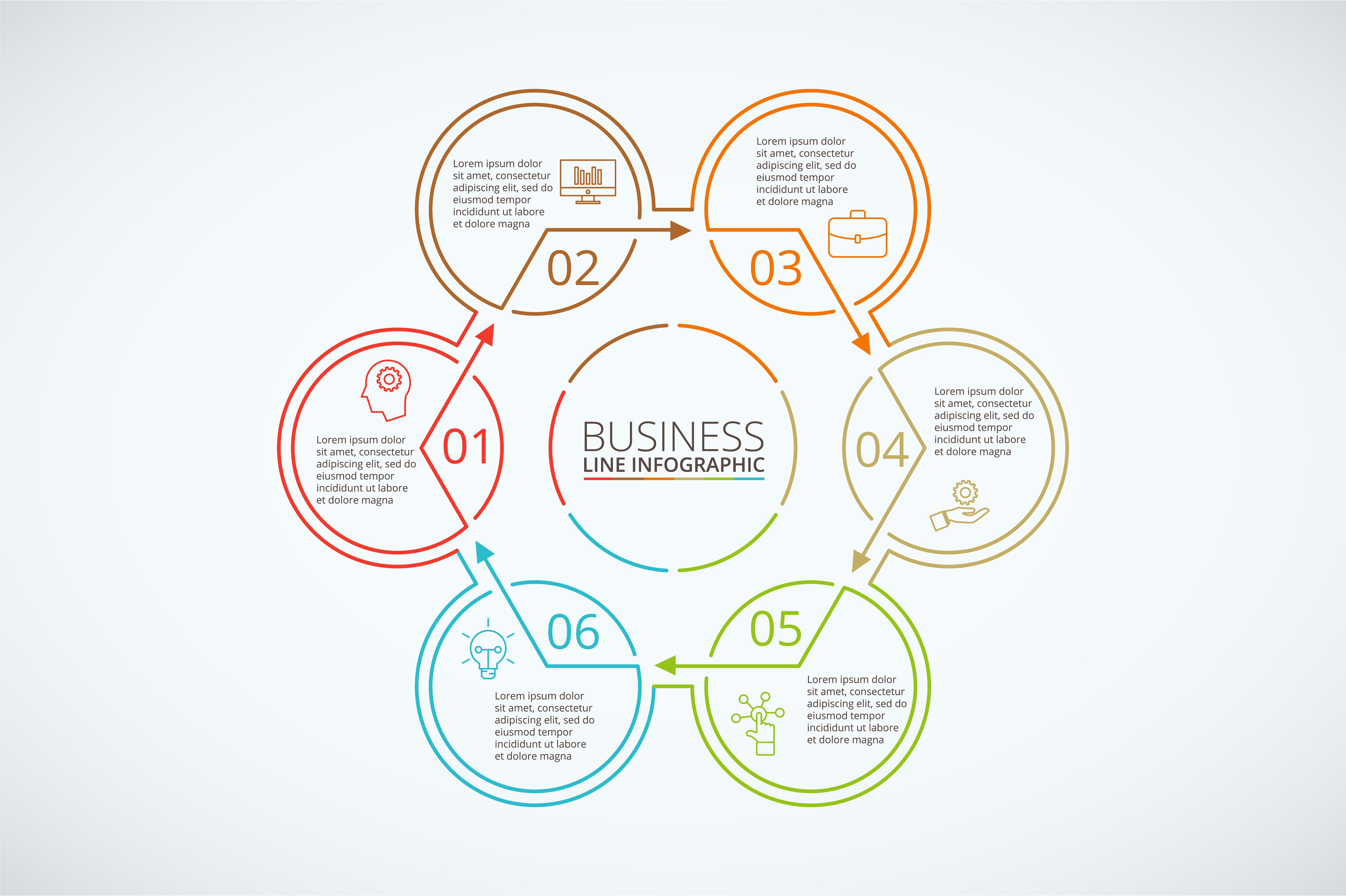 Line flat elements for infogra