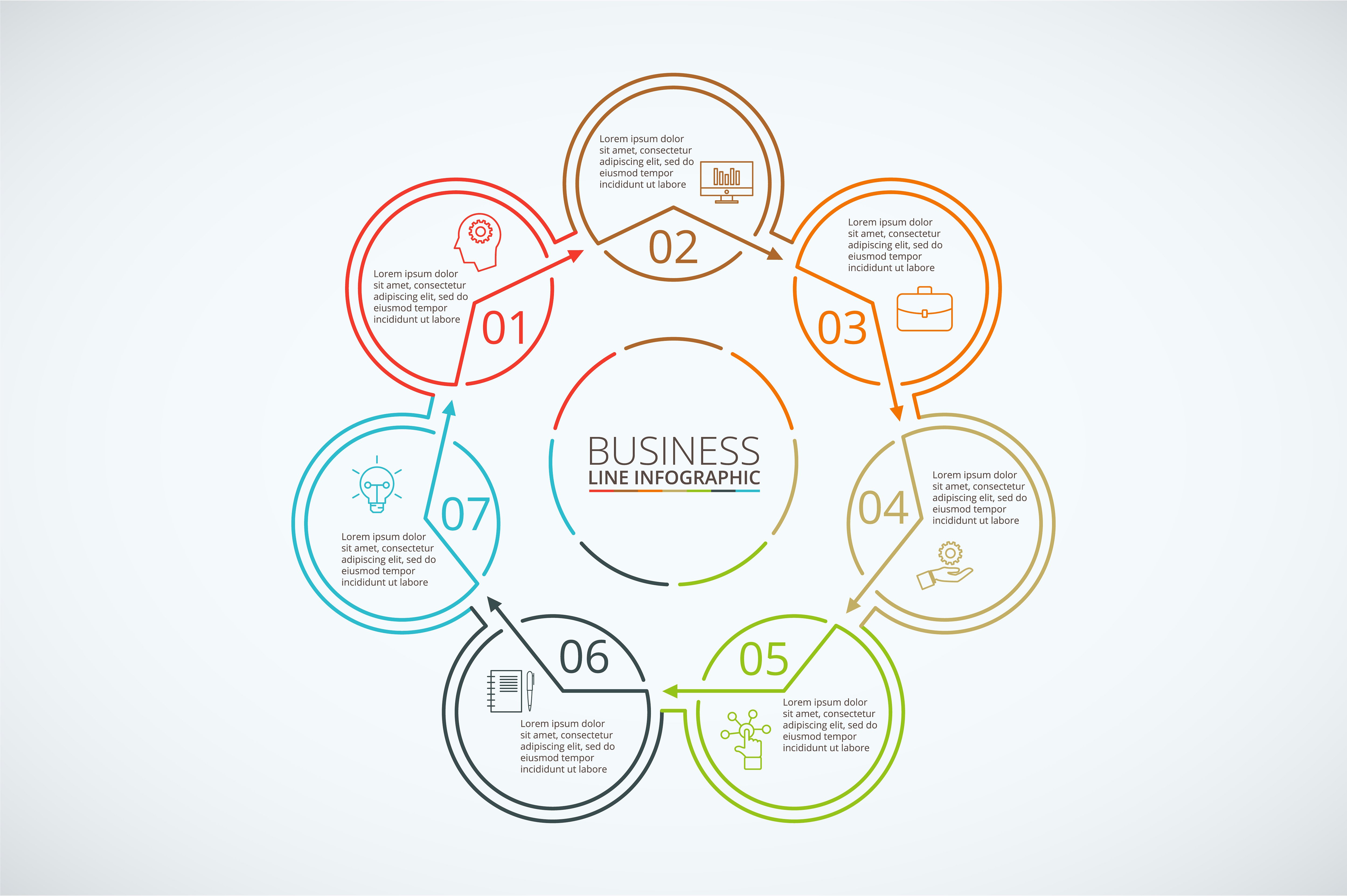 Line flat elements for infogra