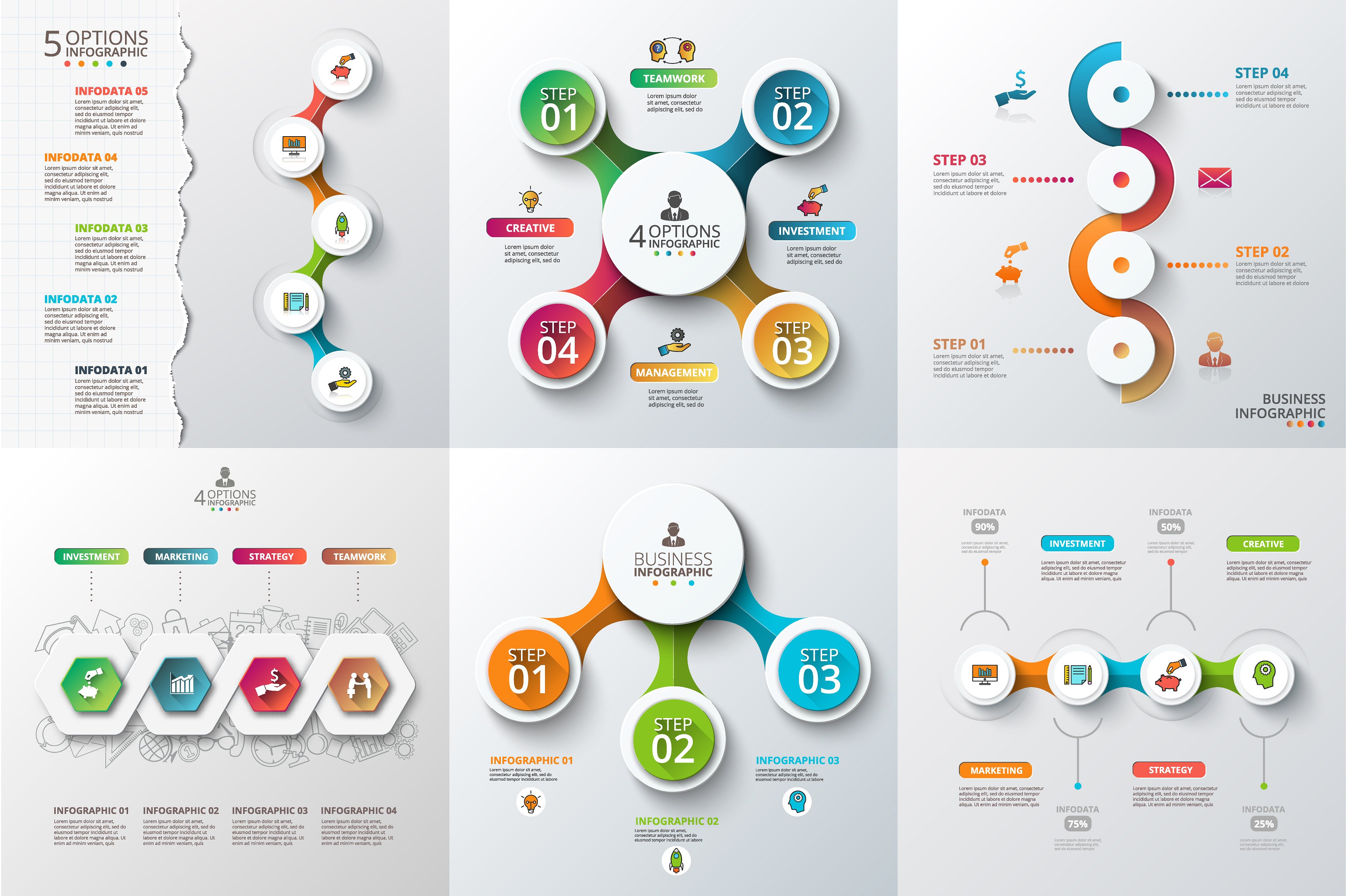 Diagrams for business infograp