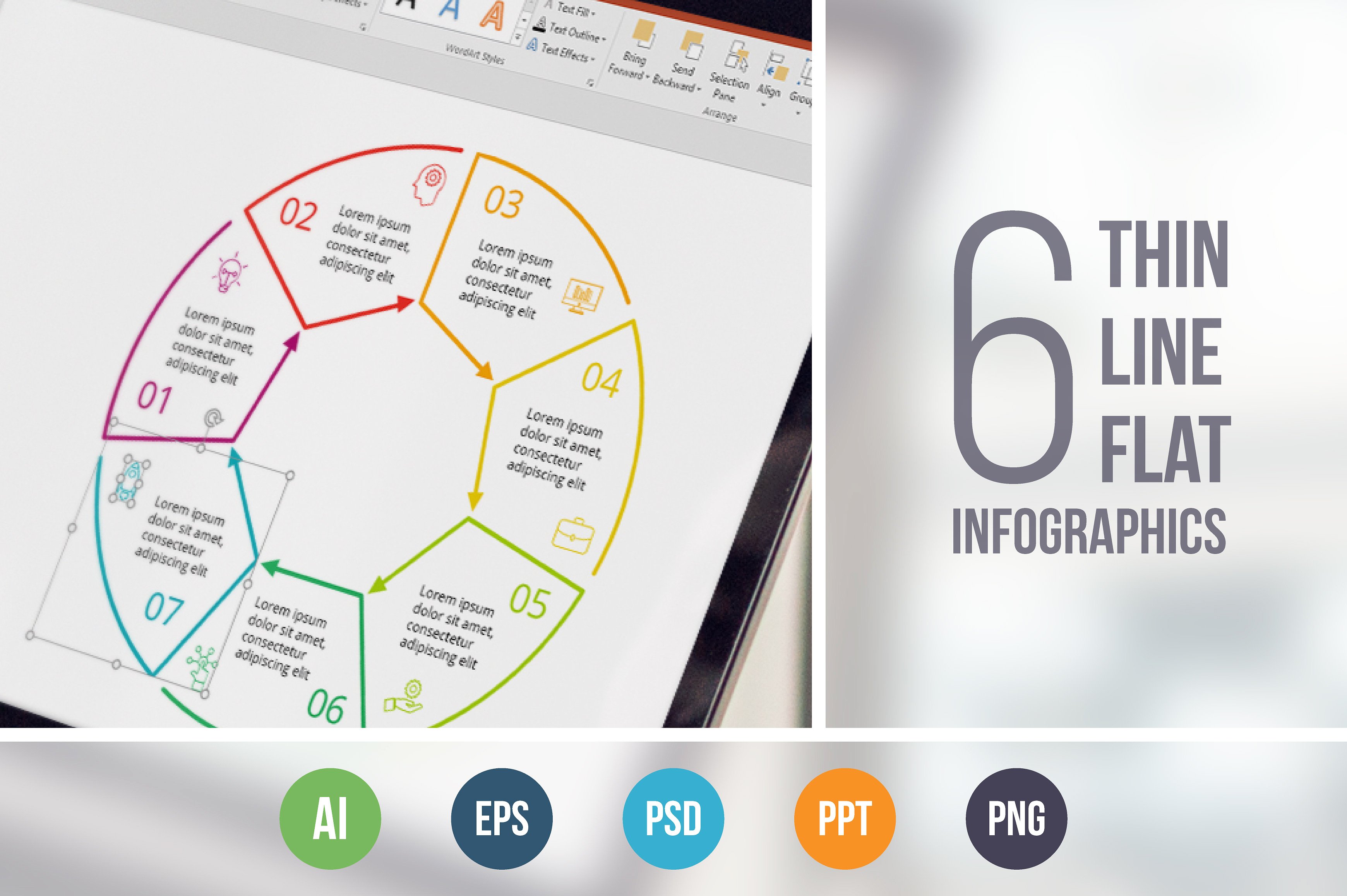 Line flat elements for infogra