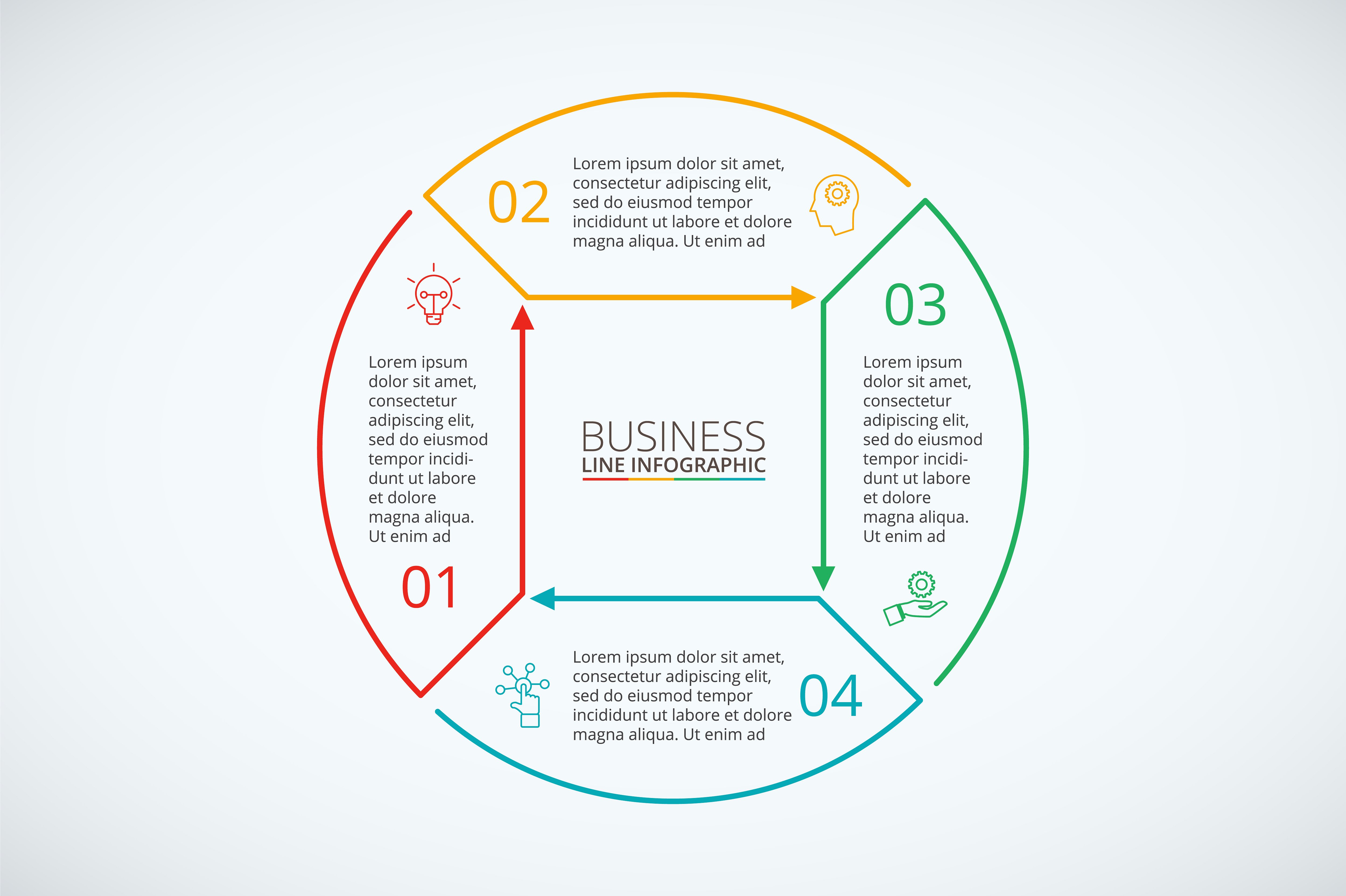 Line flat elements for infogra