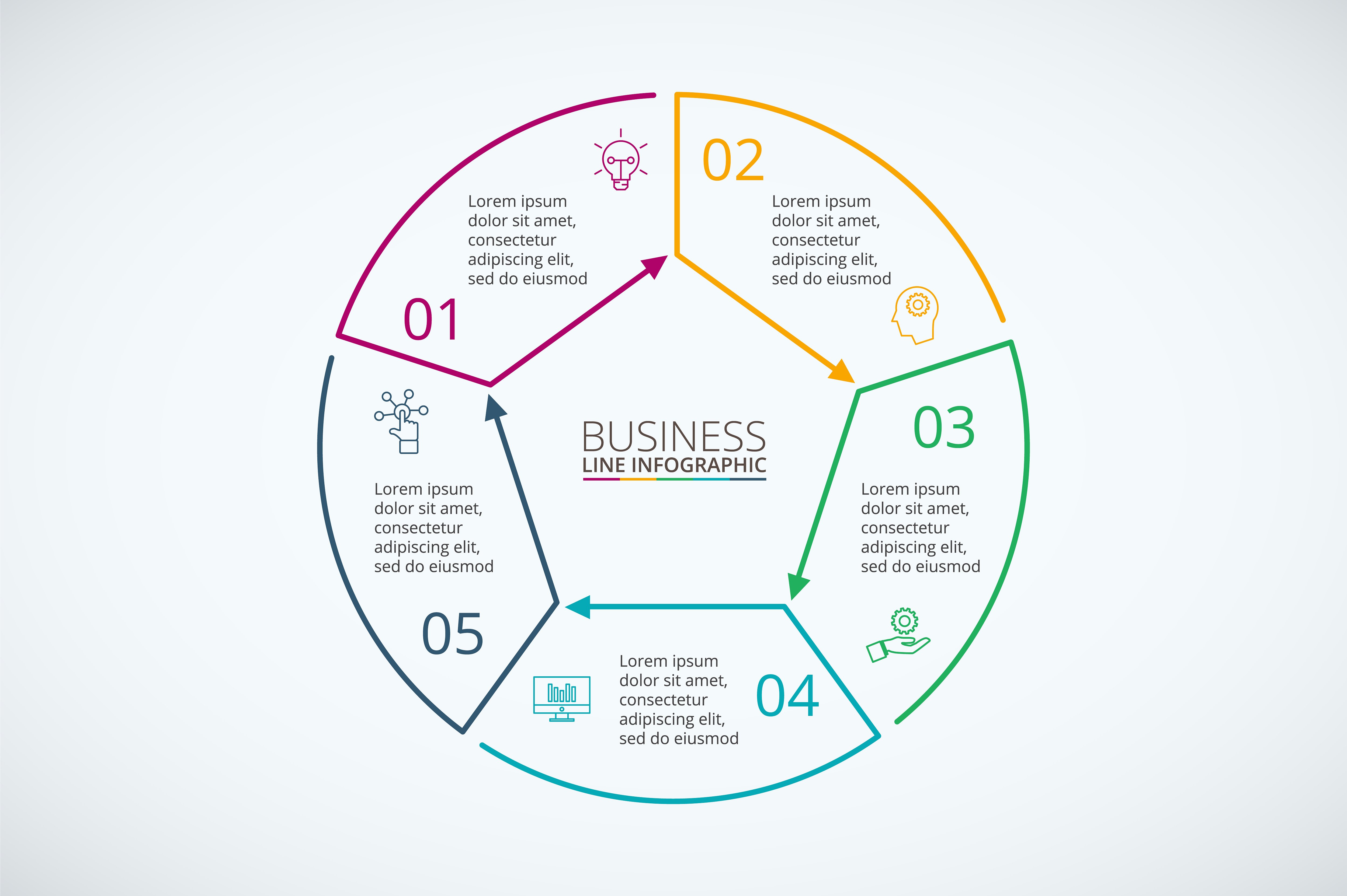 Line flat elements for infogra