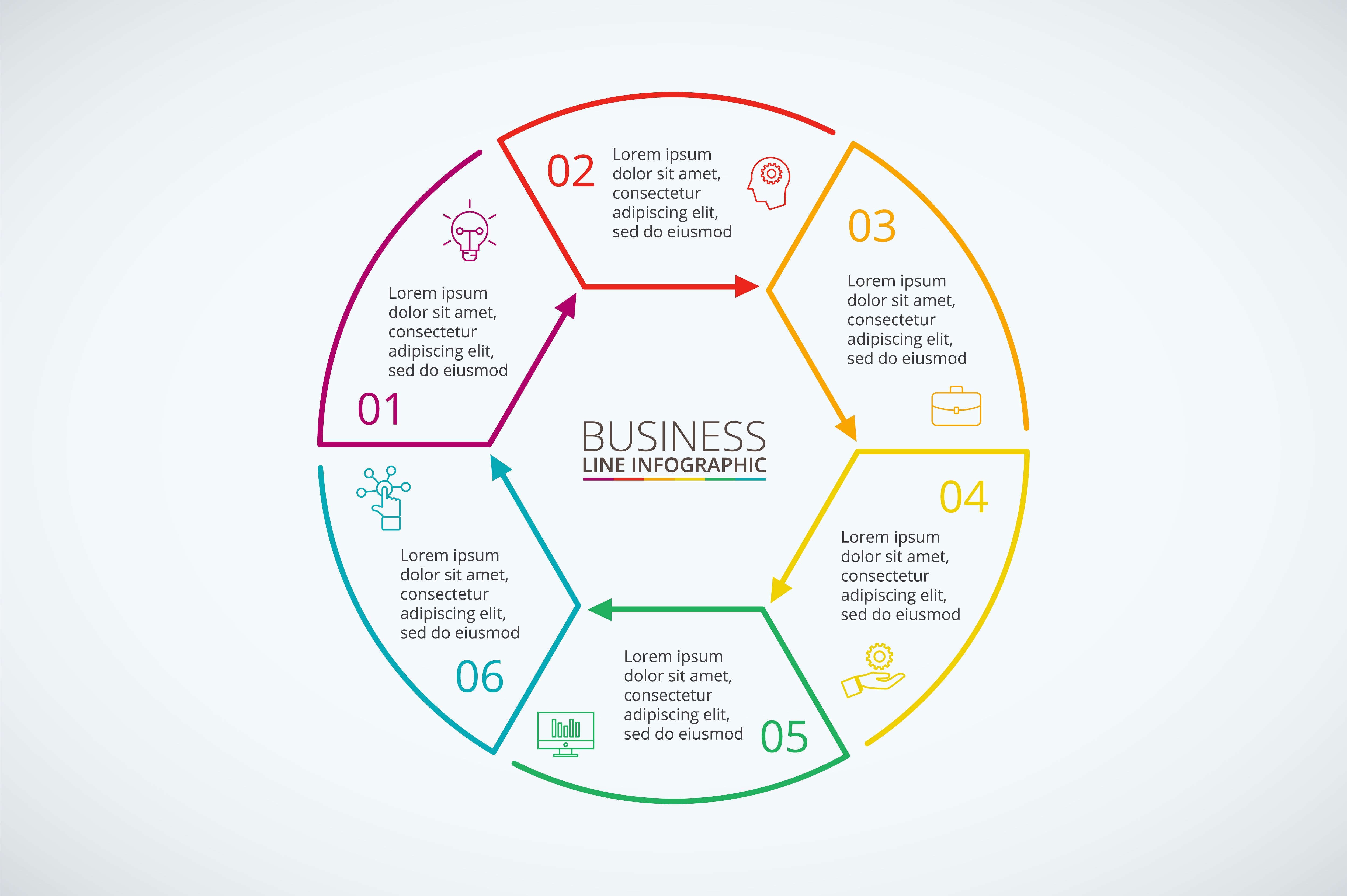 Line flat elements for infogra