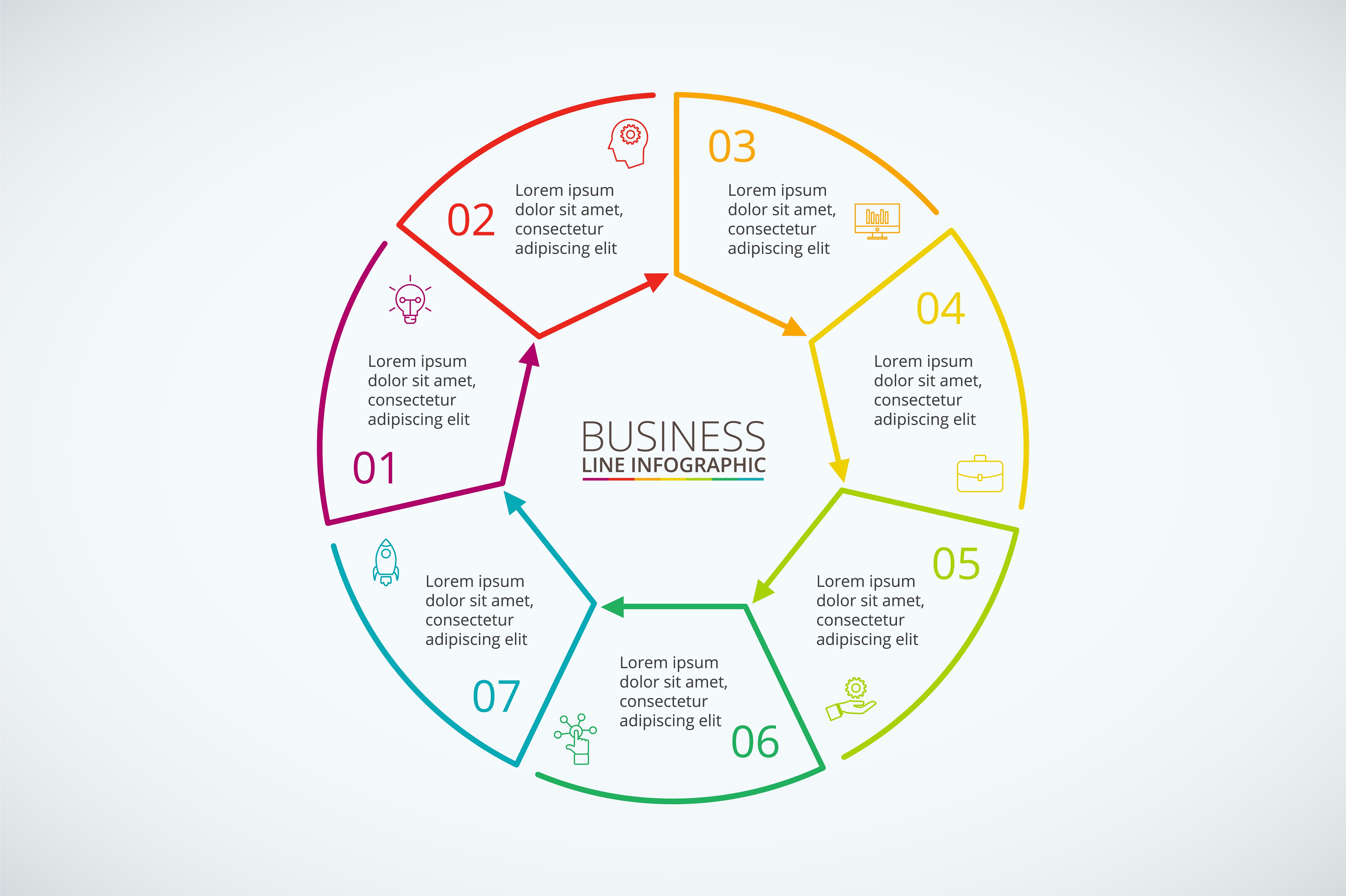 Line flat elements for infogra