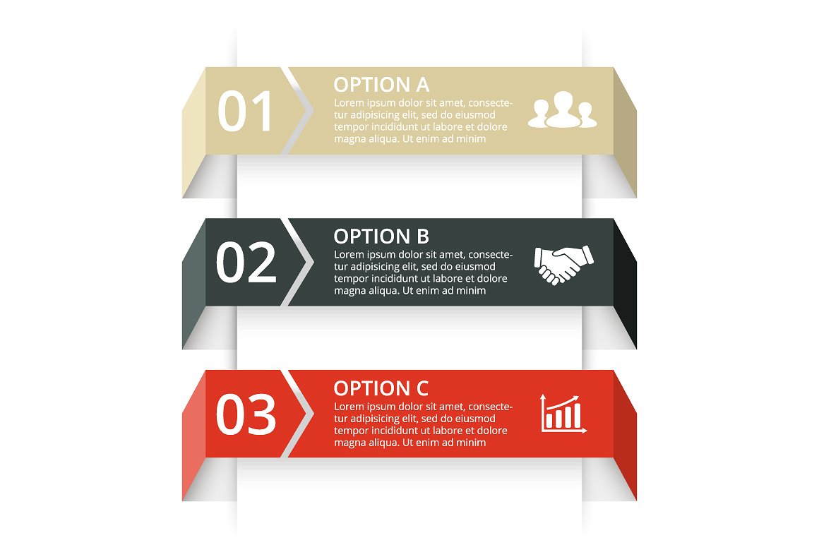 3 Steps Infographics Set