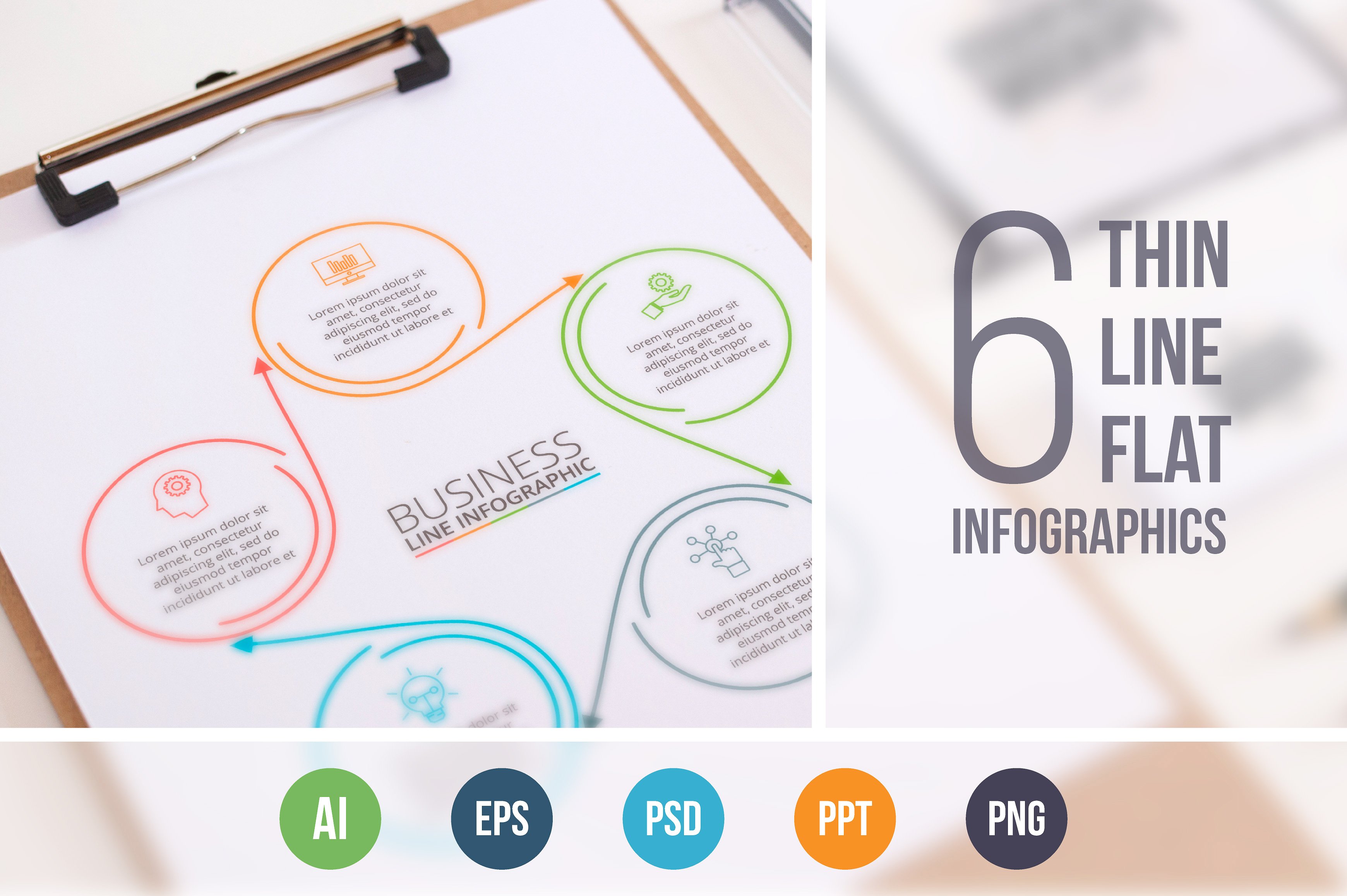 Line flat elements for infogra