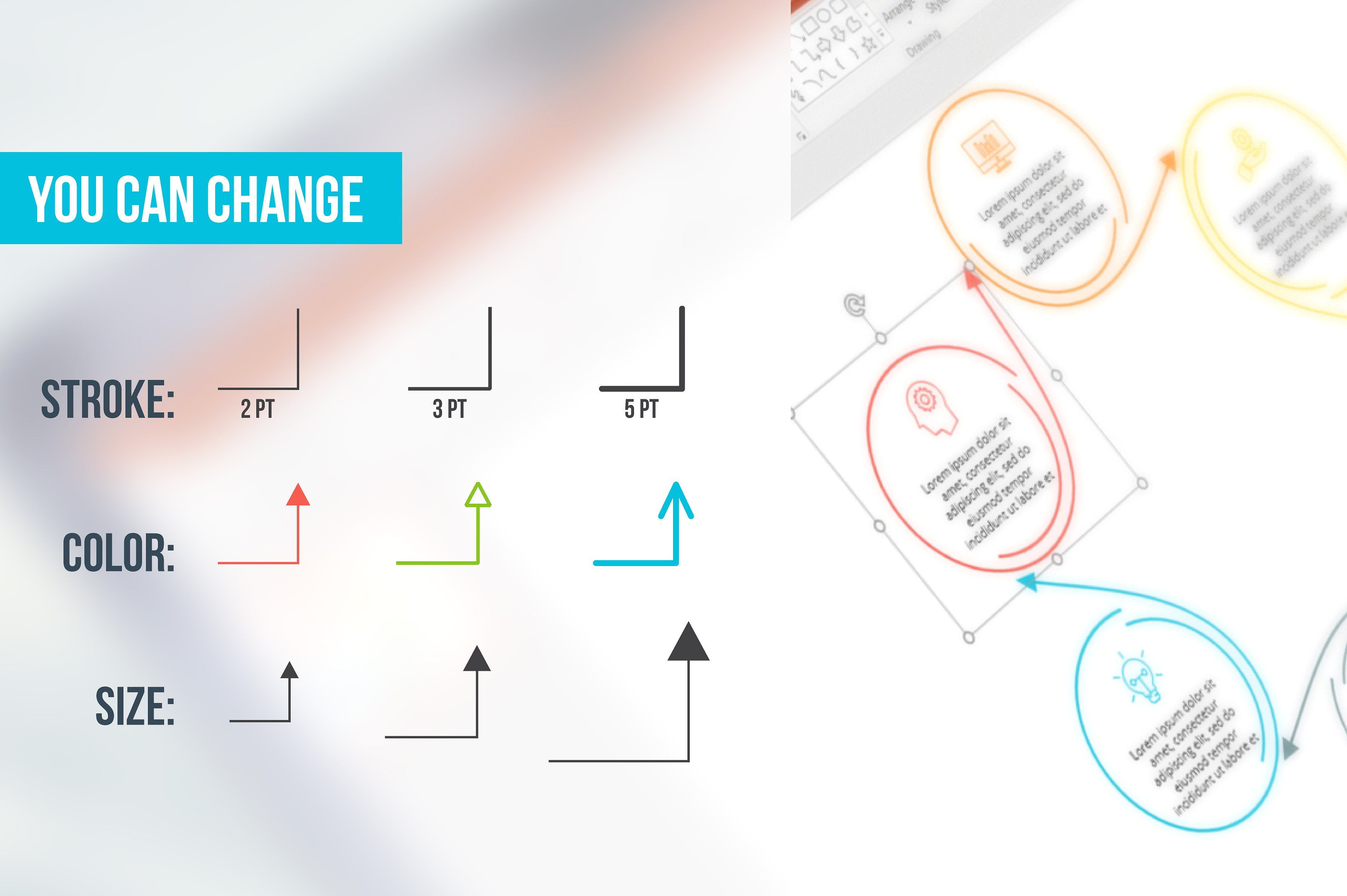 Line flat elements for infogra