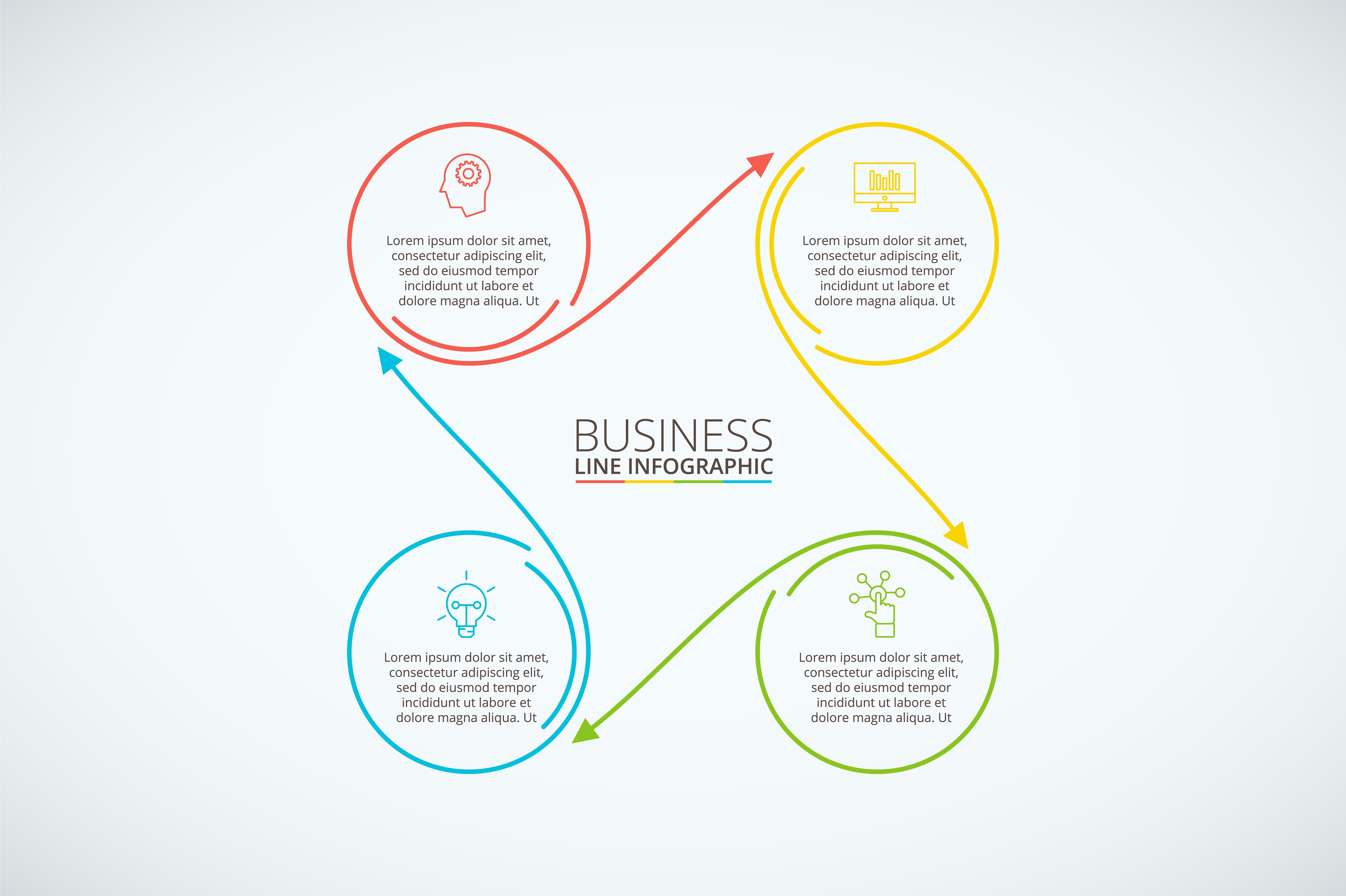 Line flat elements for infogra