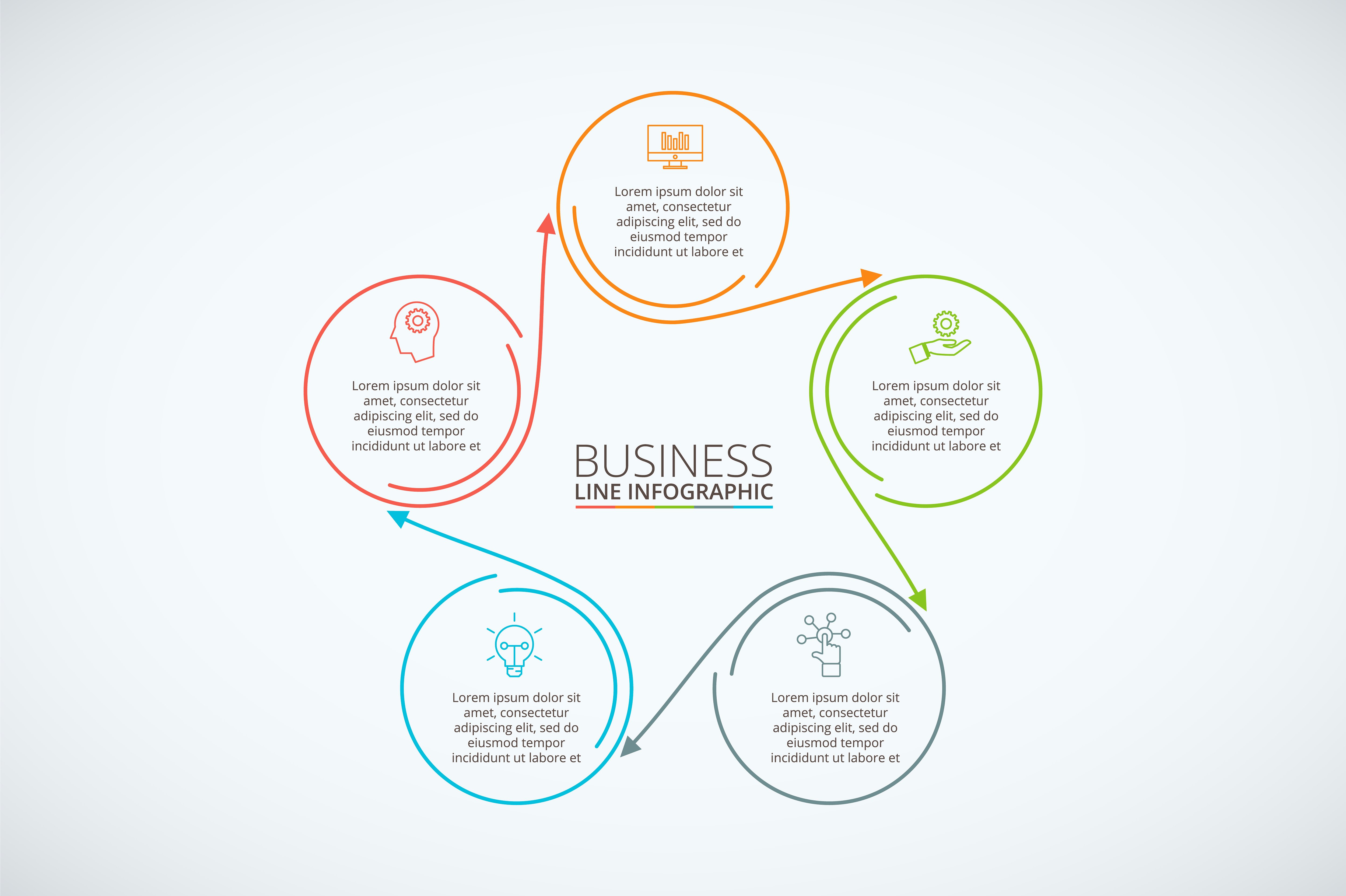 Line flat elements for infogra