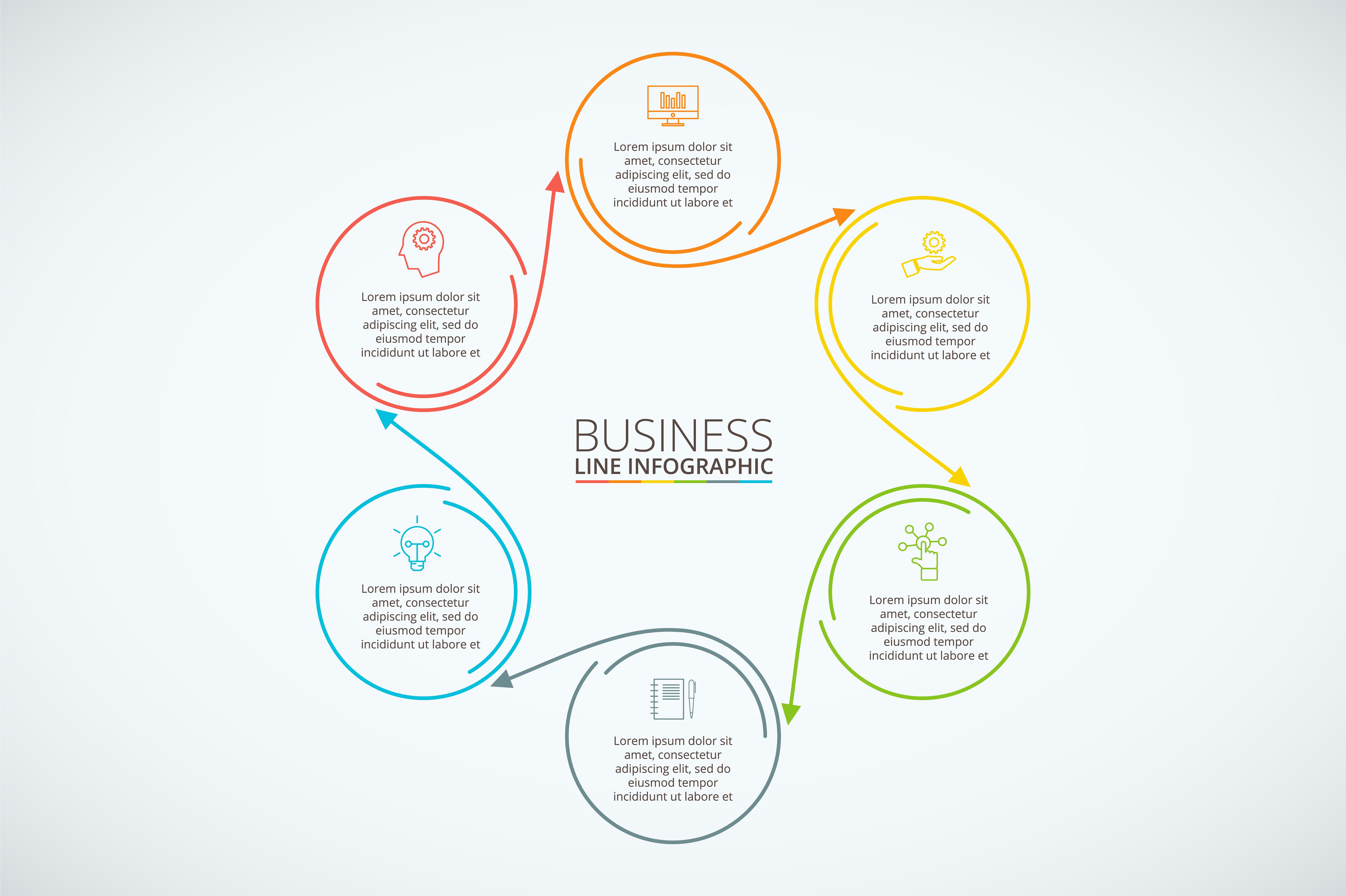 Line flat elements for infogra