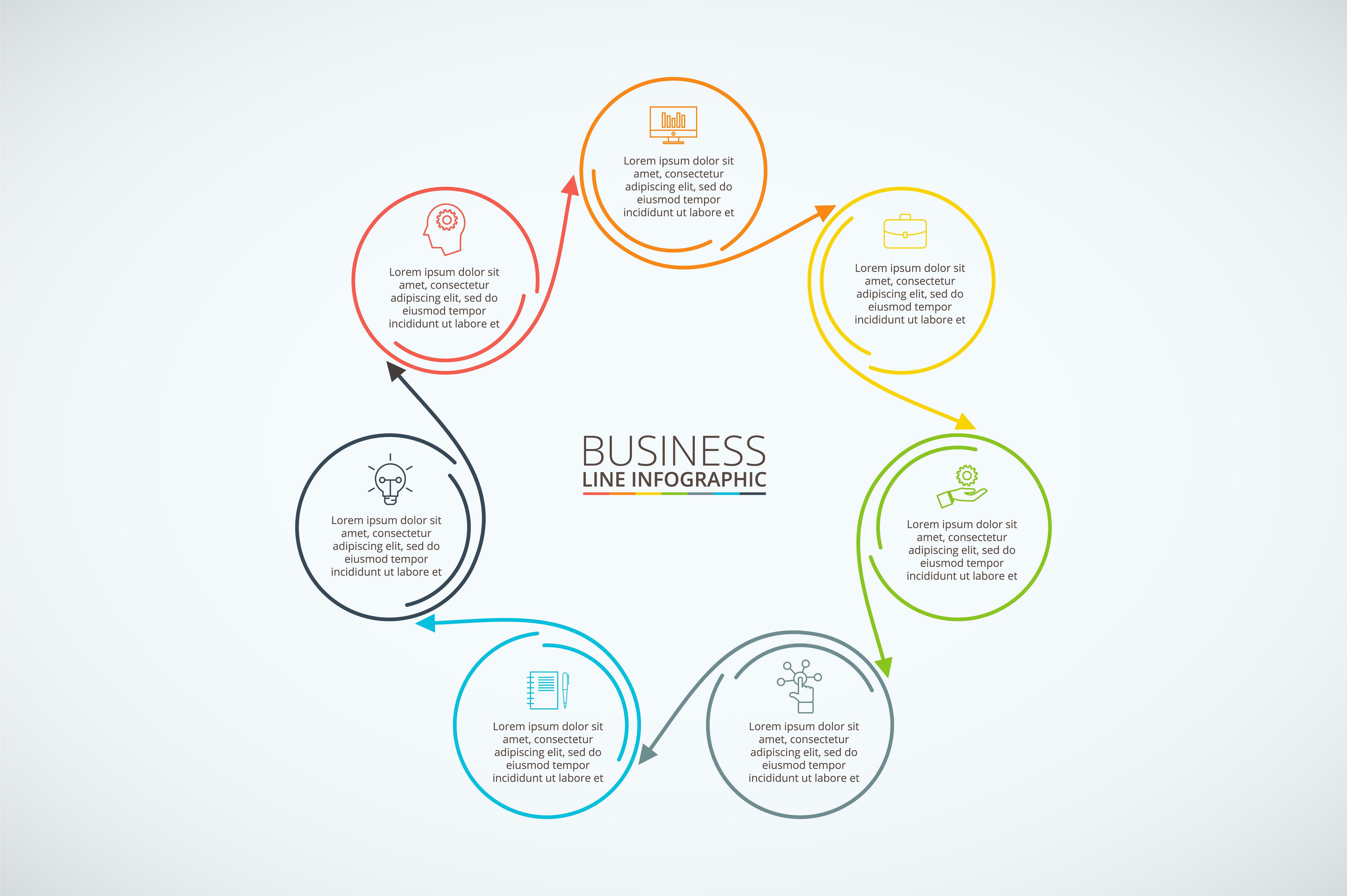 Line flat elements for infogra