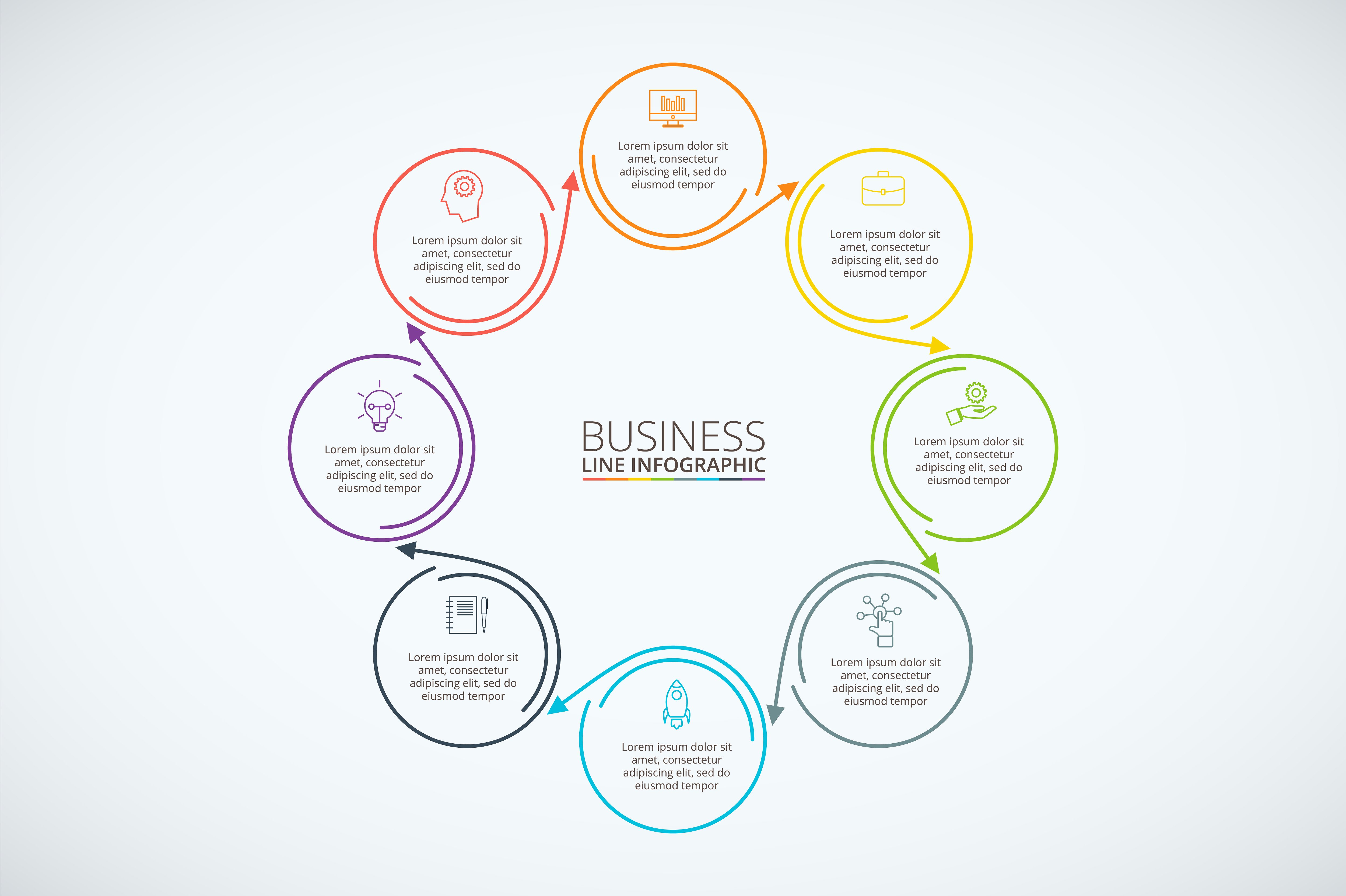 Line flat elements for infogra