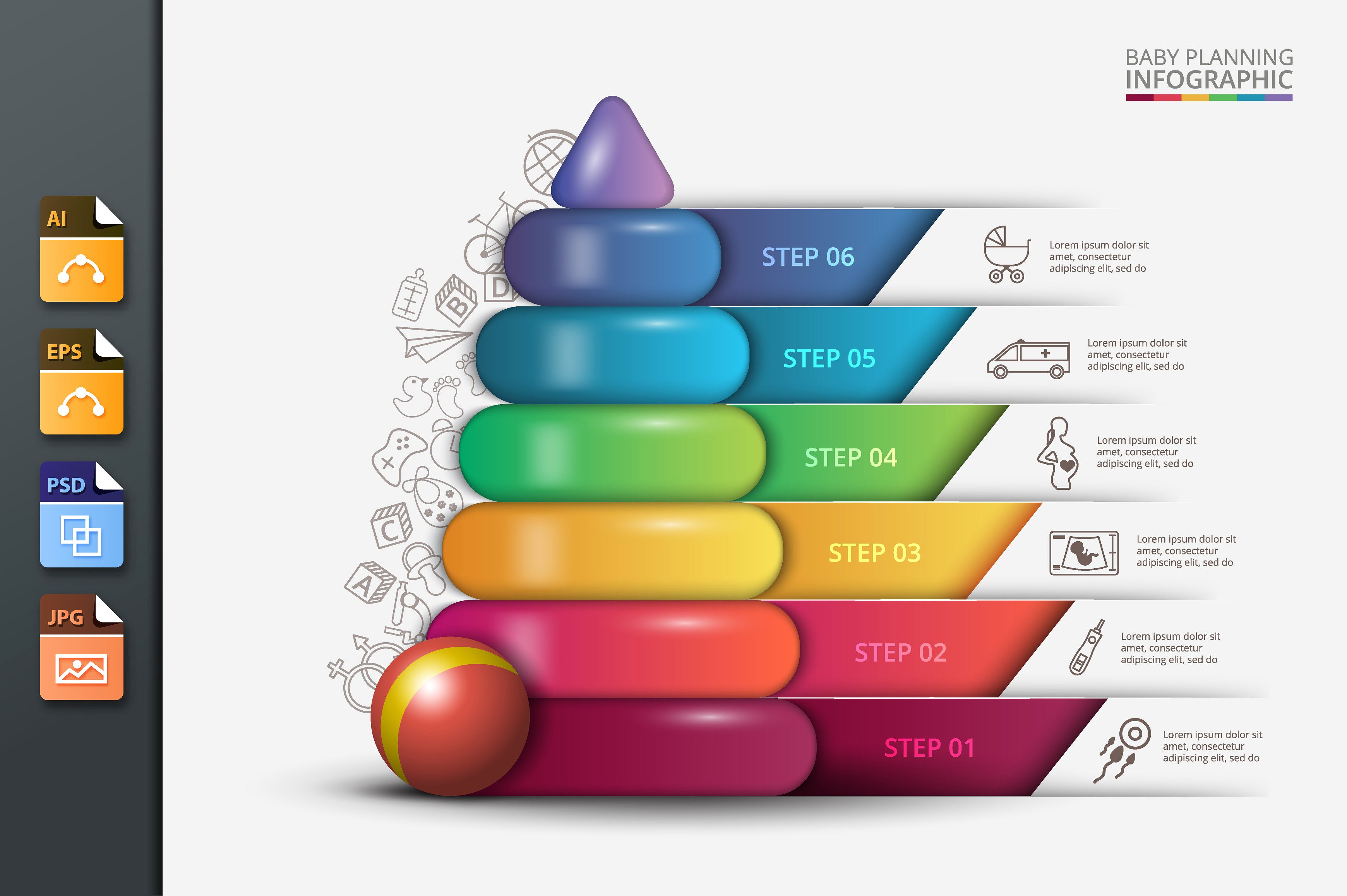 Children pyramid for infograph