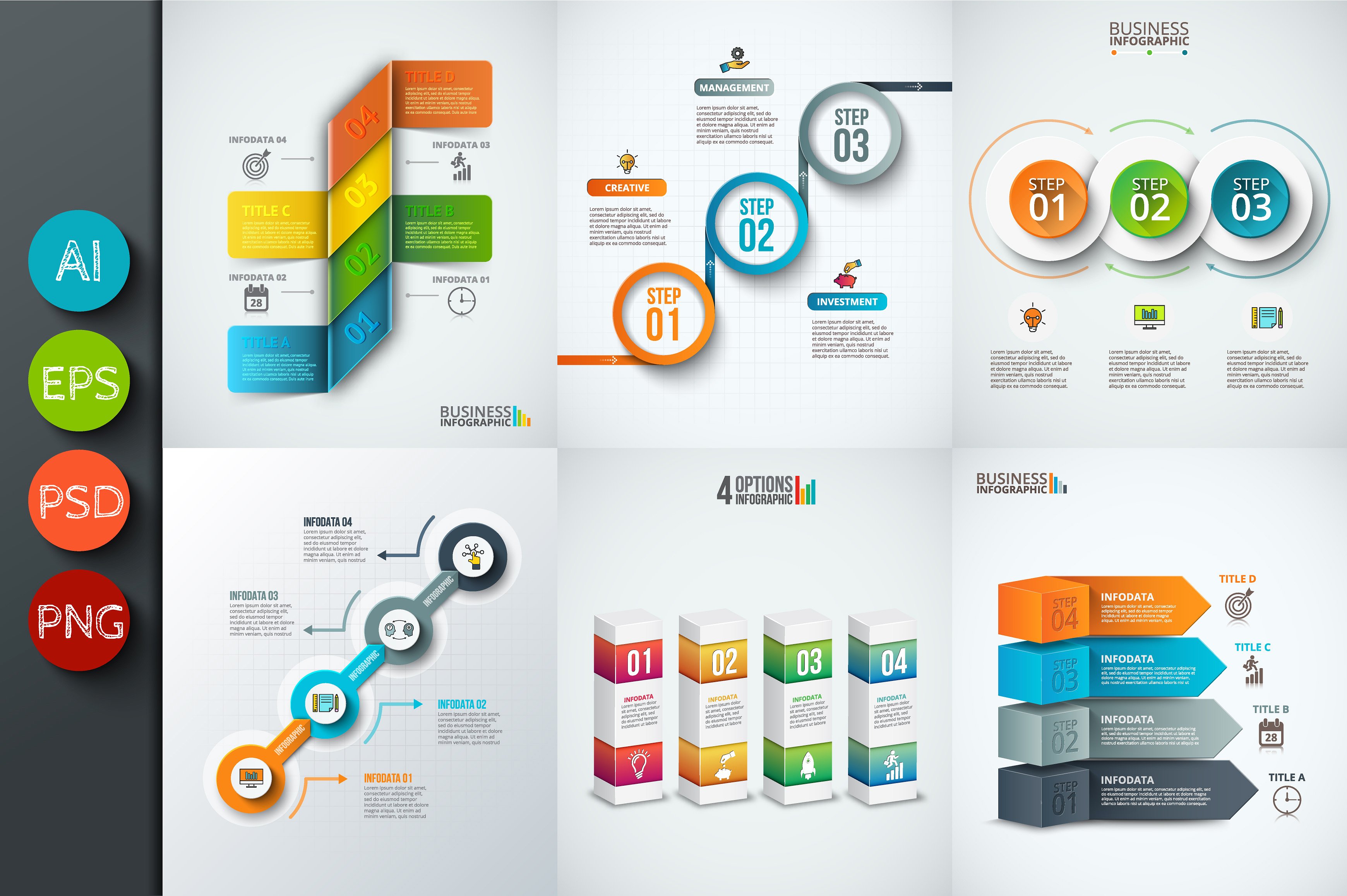 Diagrams for business infograp