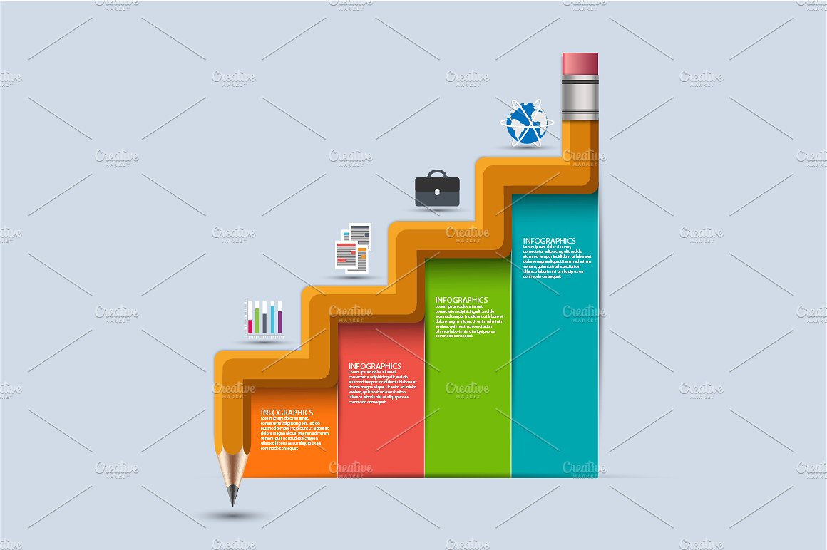 Set Business Education Infogra