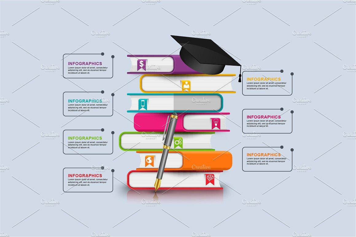 Set Business Education Infogra