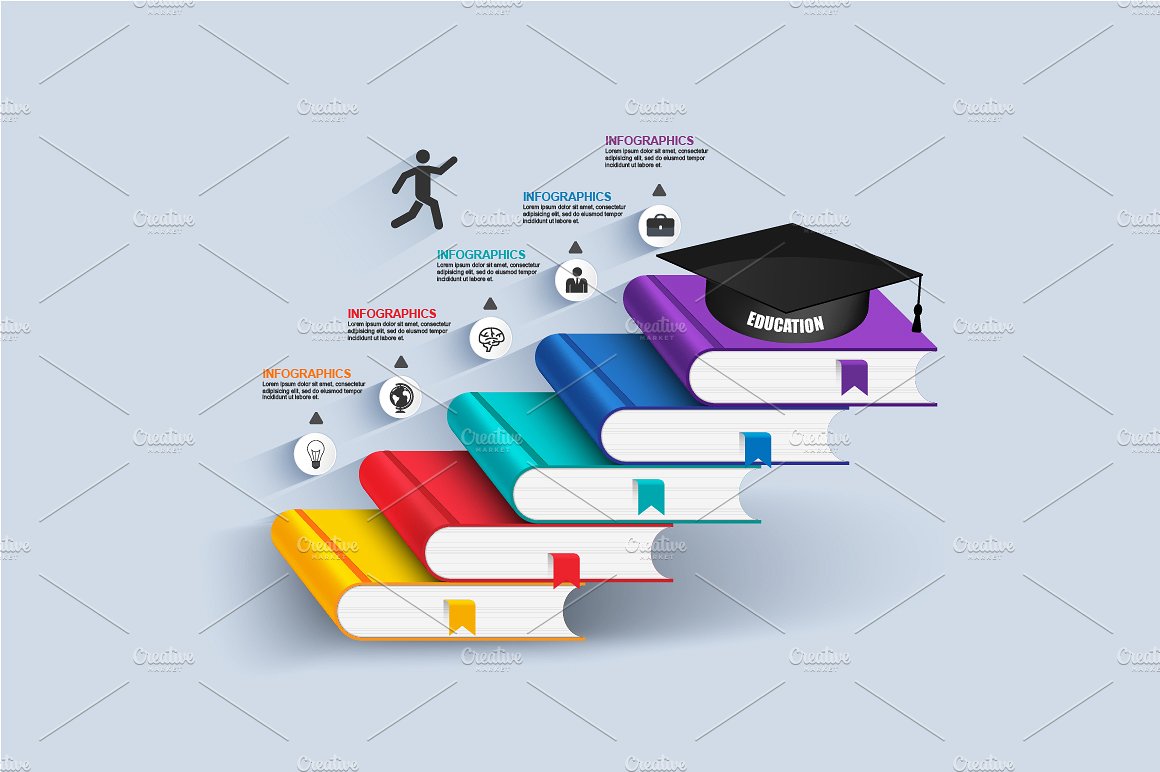 Set Business Education Infogra