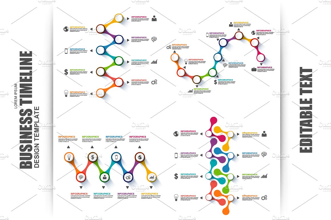 Set Of Business Timeline