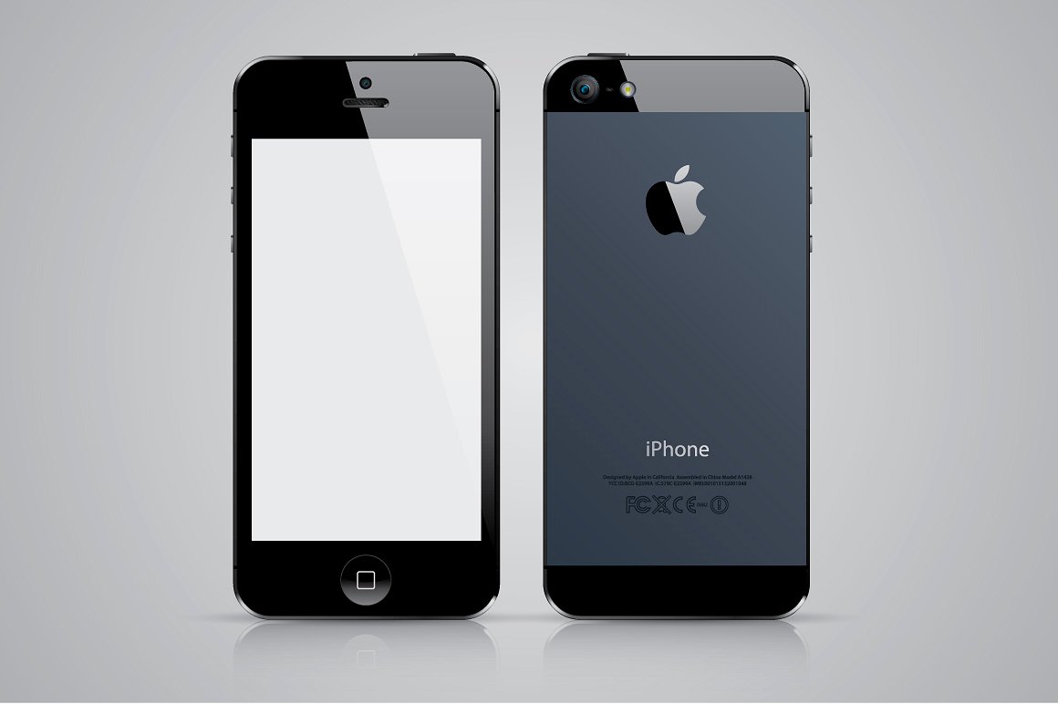 iPhone 5 贴图样机模板iPhone 5 vector