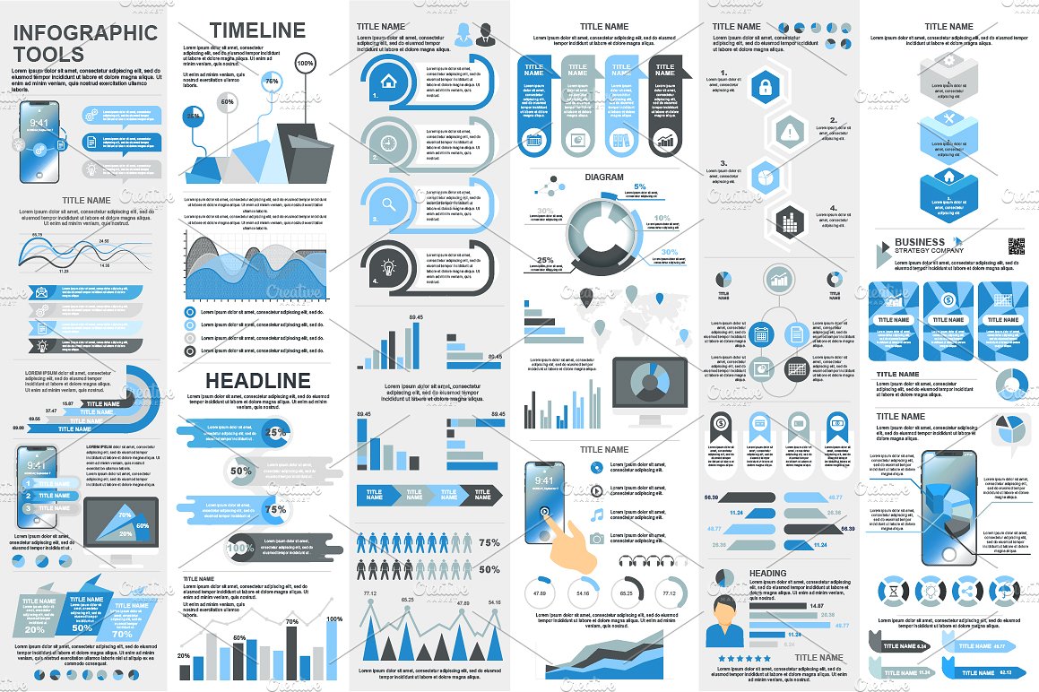 现代化信息图标ppt素材 Modern Infographi