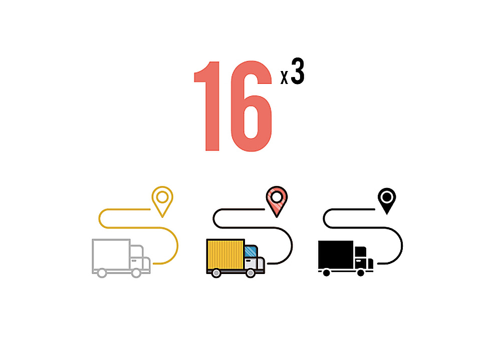 16个快递交付运输安全送达矢量图标集Delivery Ico